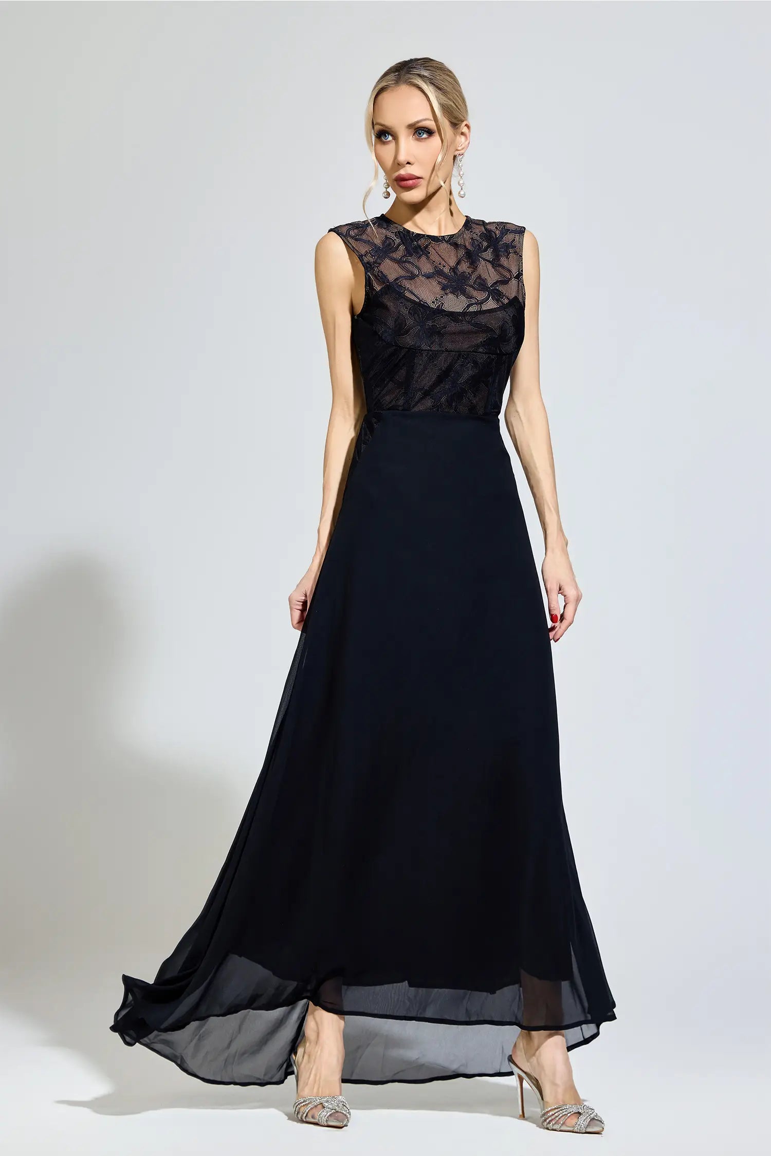Melissa Black Lace Maxi Dress