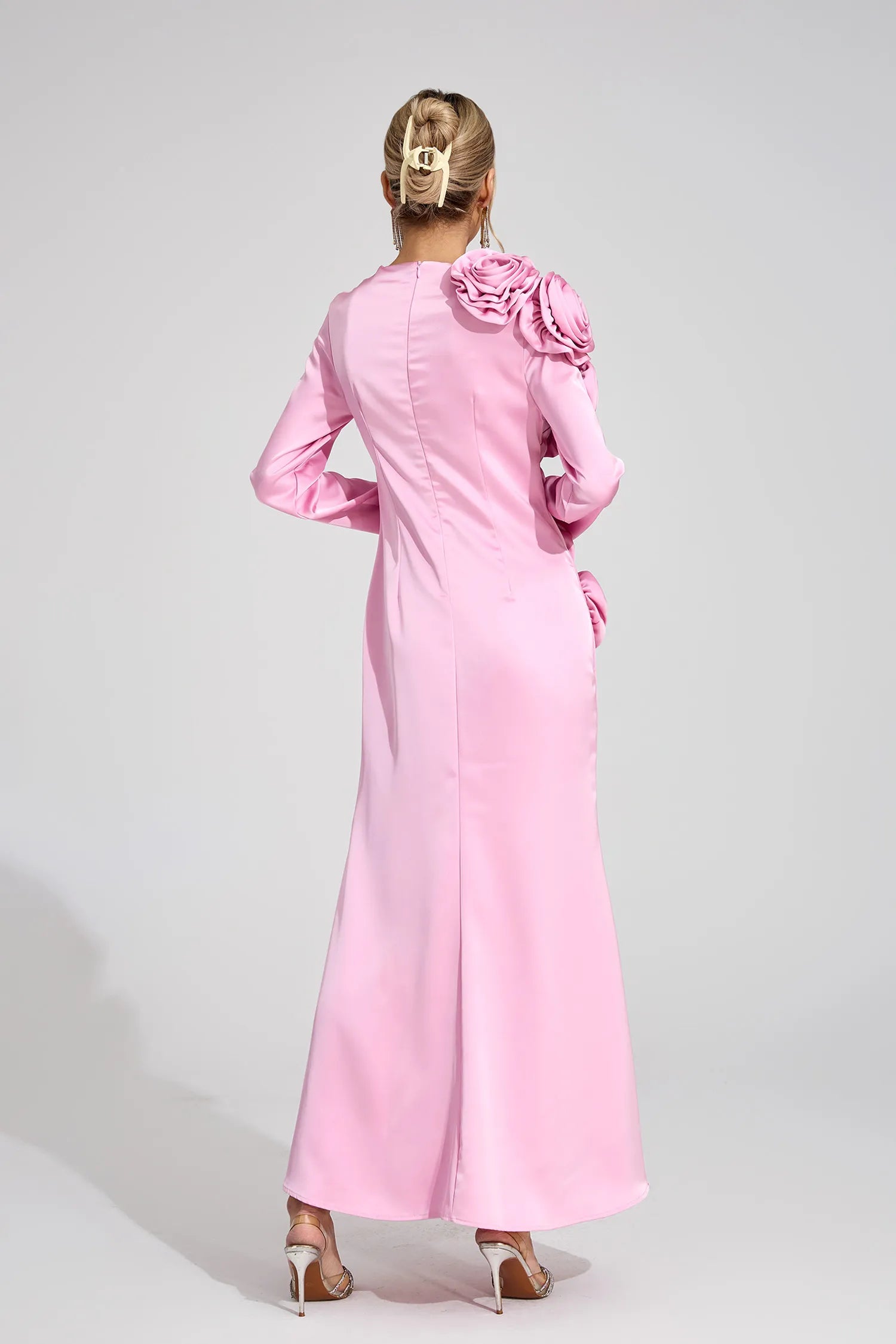Velithra Pink Floral Maxi Dress