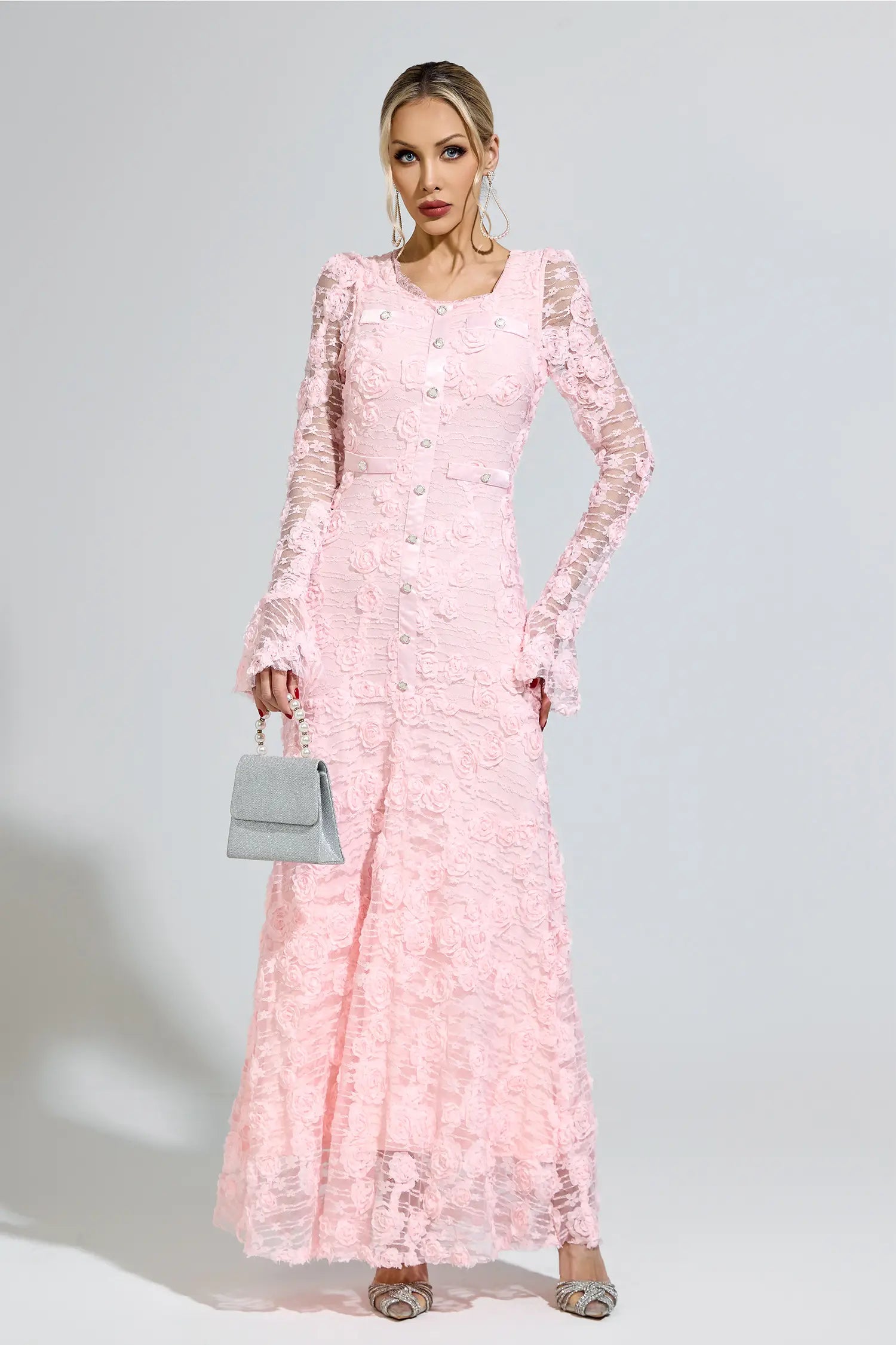 Jasmine Pink Mermaid Maxi Dress