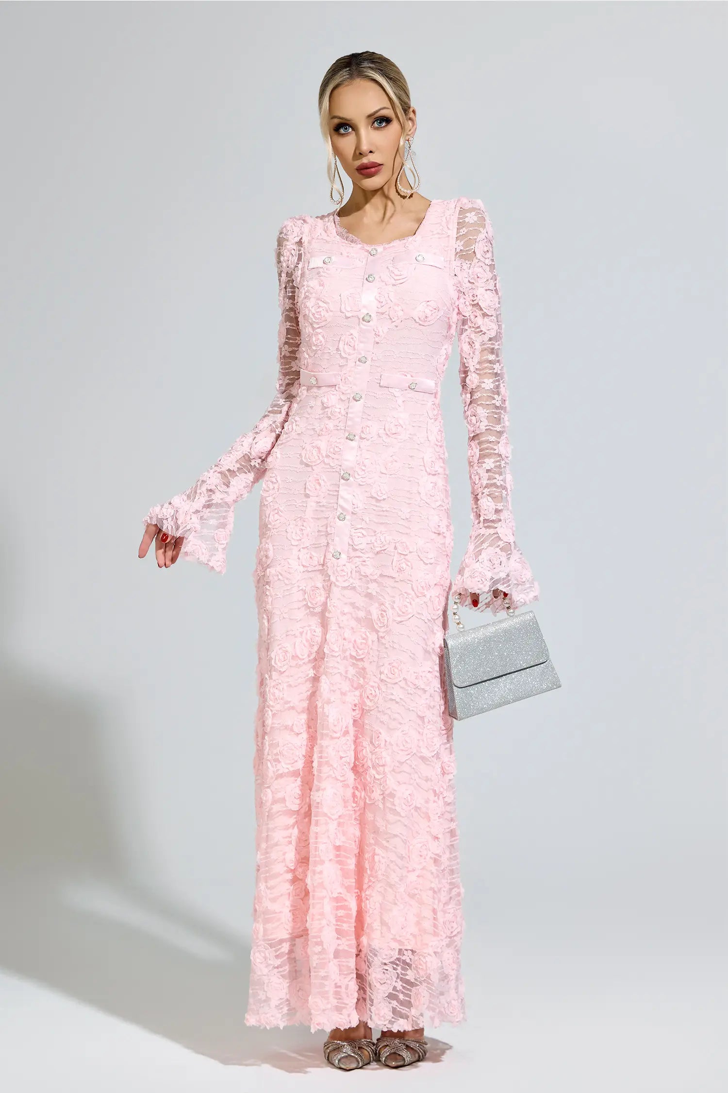 Jasmine Pink Mermaid Maxi Dress