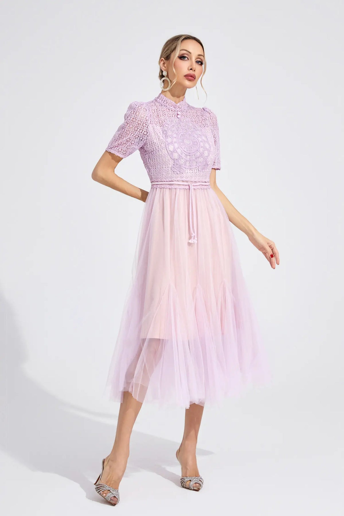 Darcy Purple Lace Maxi Dress