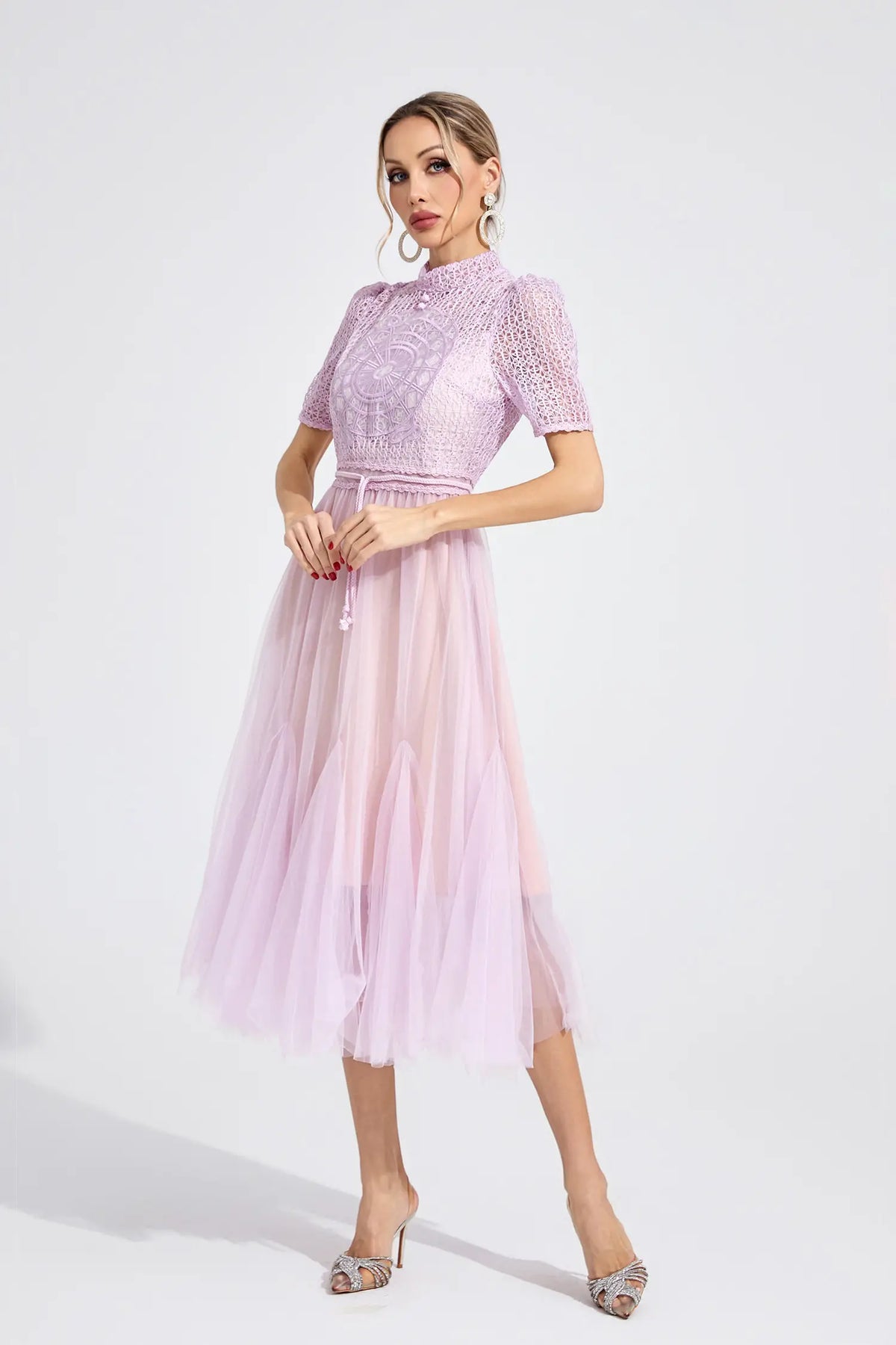 Darcy Purple Lace Maxi Dress