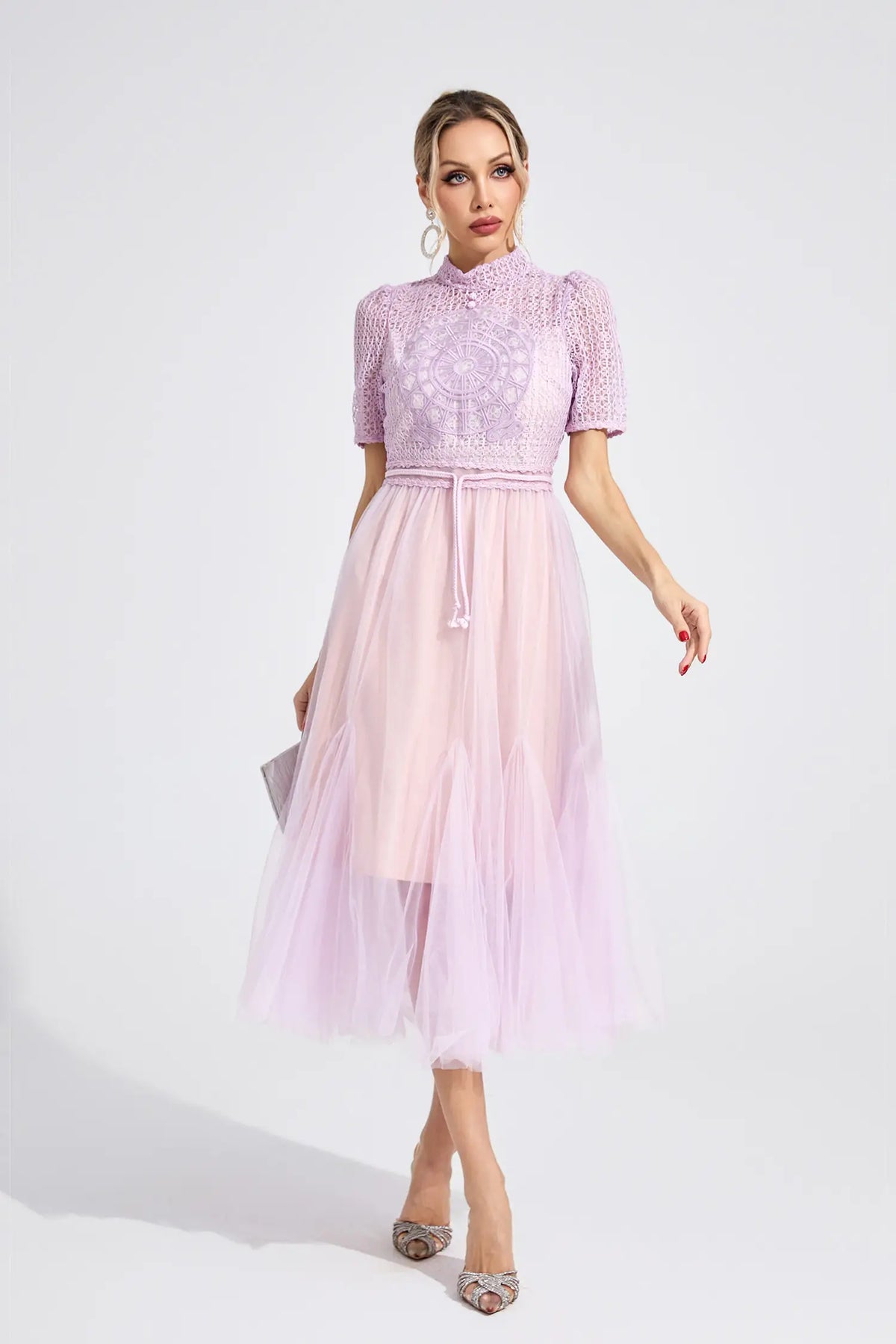 Darcy Purple Lace Maxi Dress