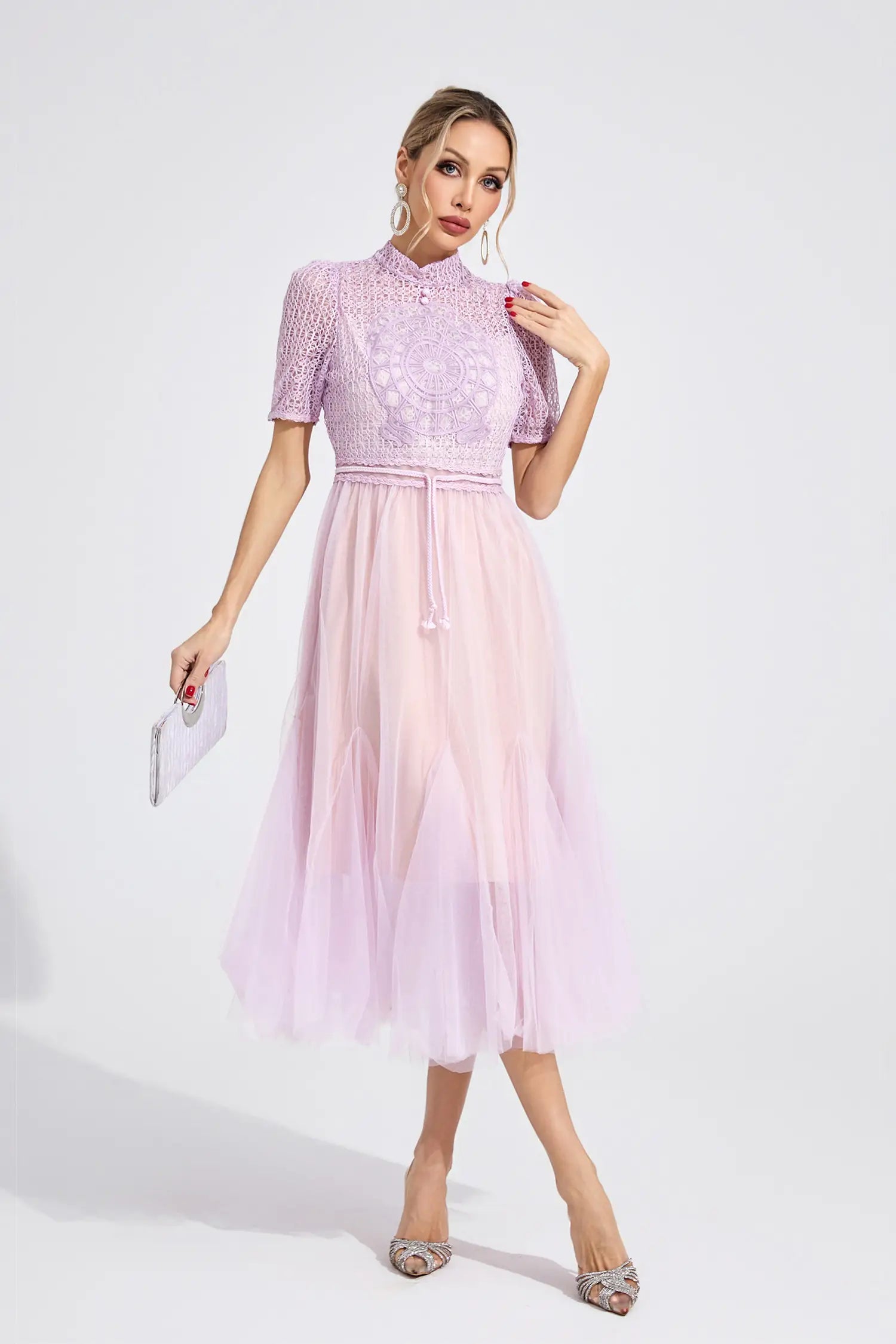 Darcy Purple Lace Maxi Dress