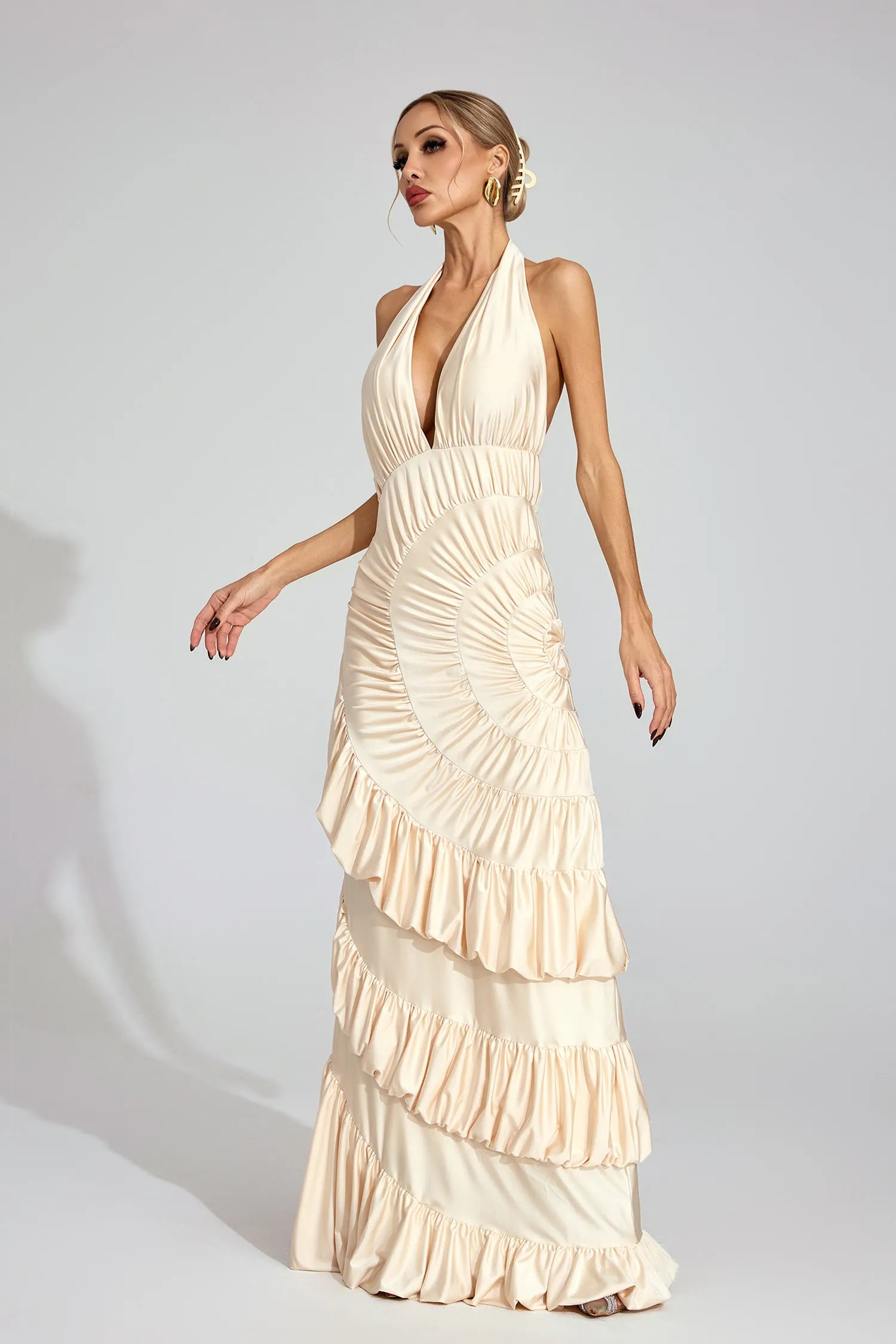 Seraphina Apricot Mermaid Maxi Dress