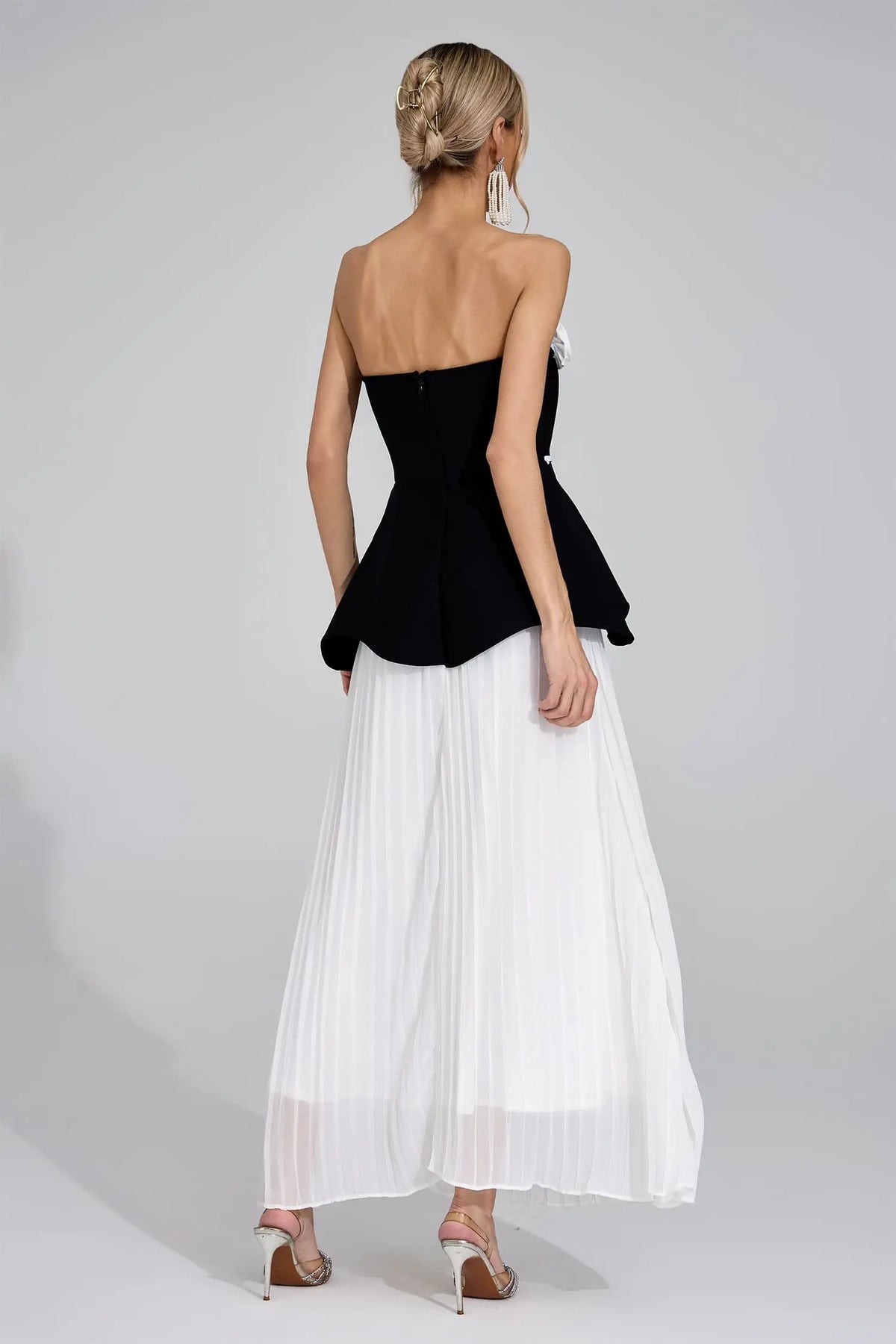 Delilah Black White Floral Maxi Dress