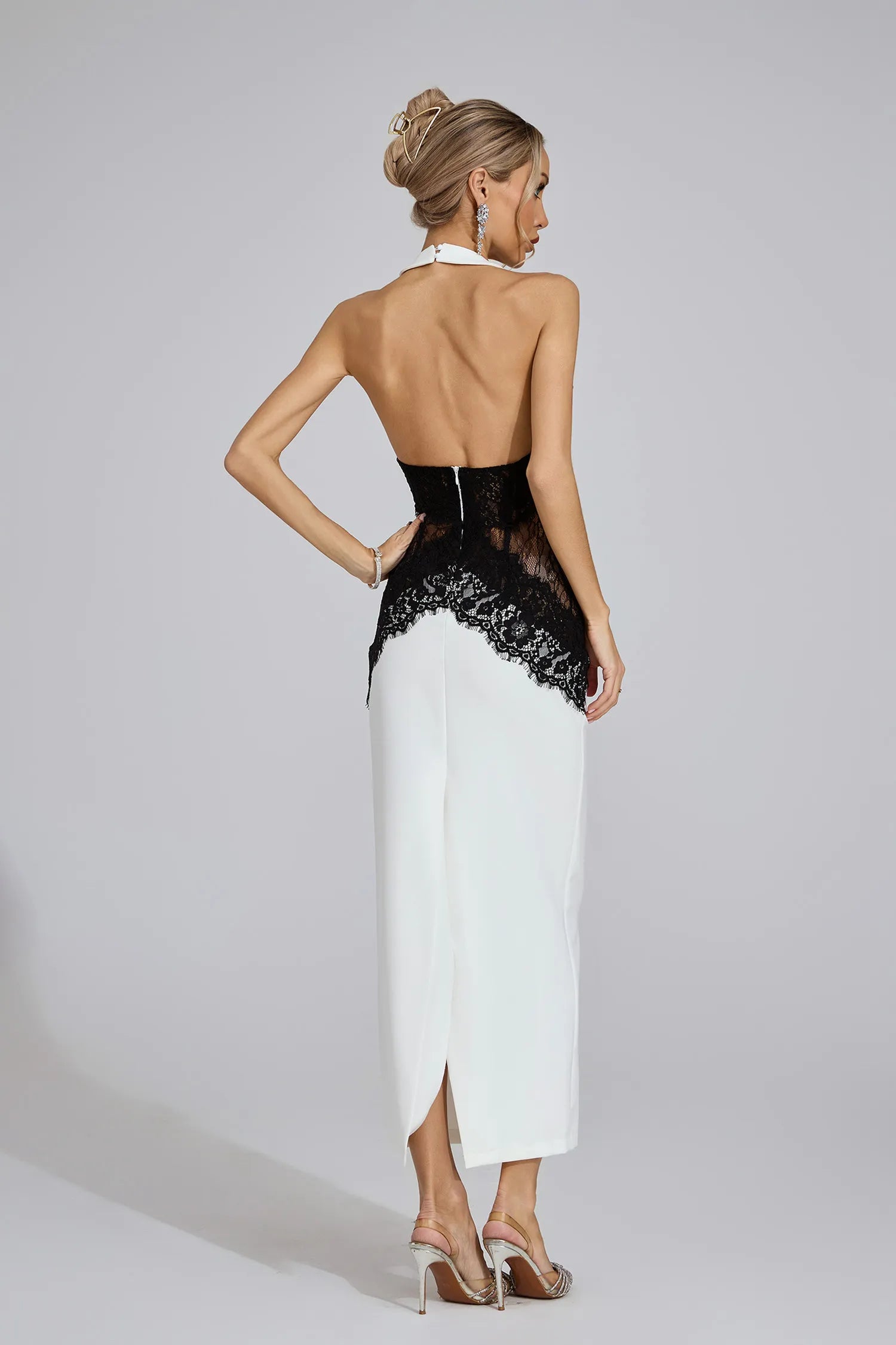 Arvessa White Halter Maxi Dress