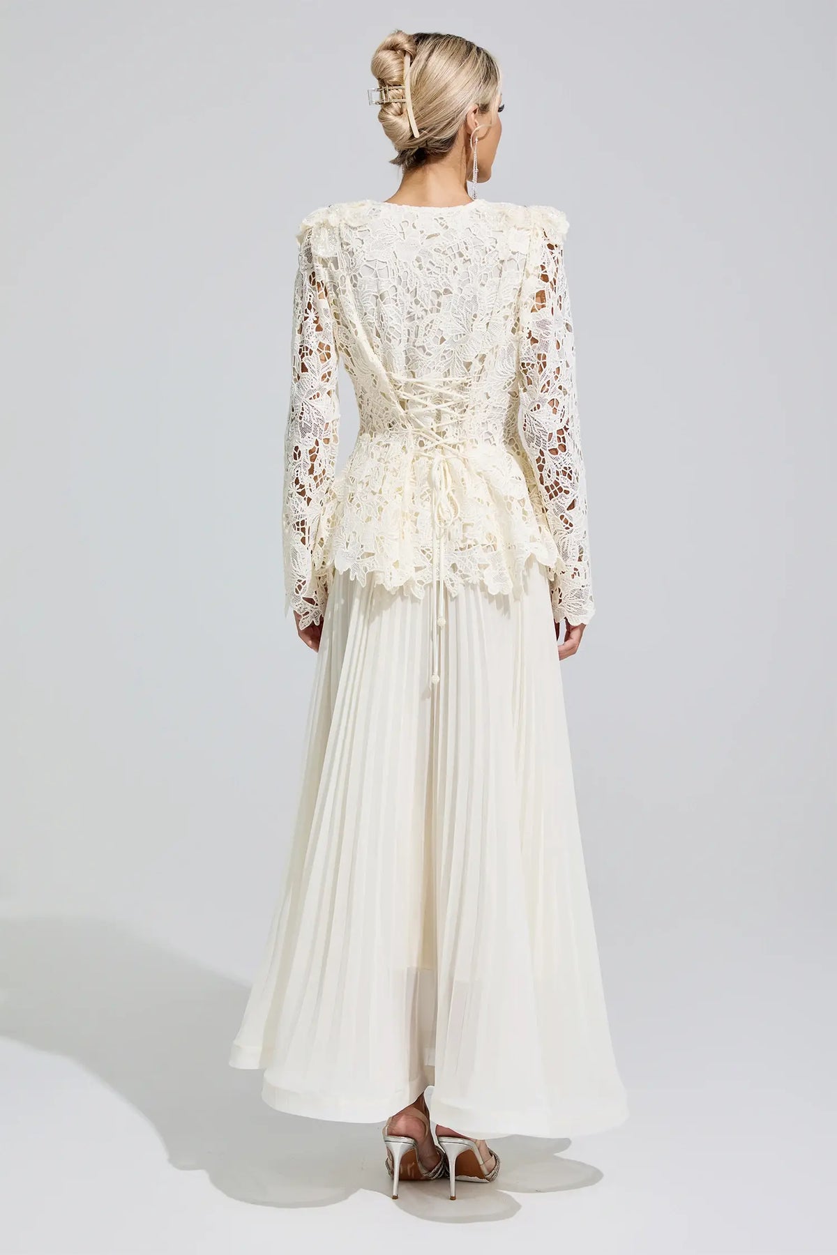 Christine White Lace Two Piece Set