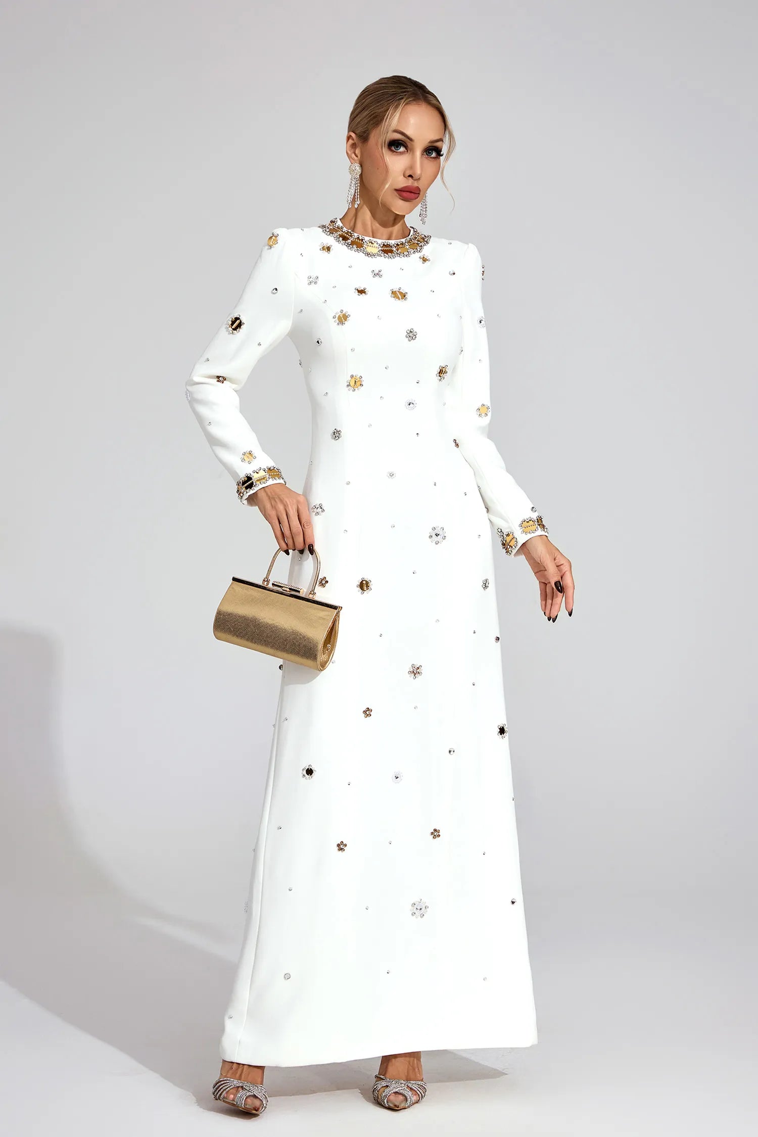 Constance White Star Maxi Dress