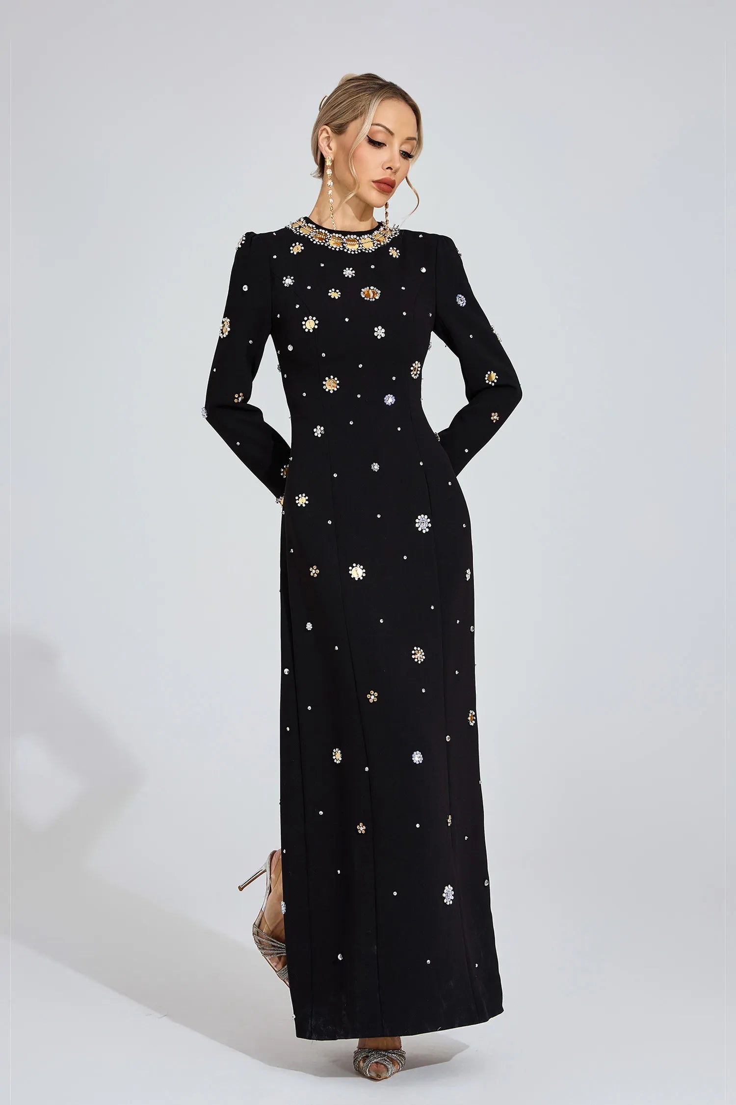 Constance Black Star Maxi Dress