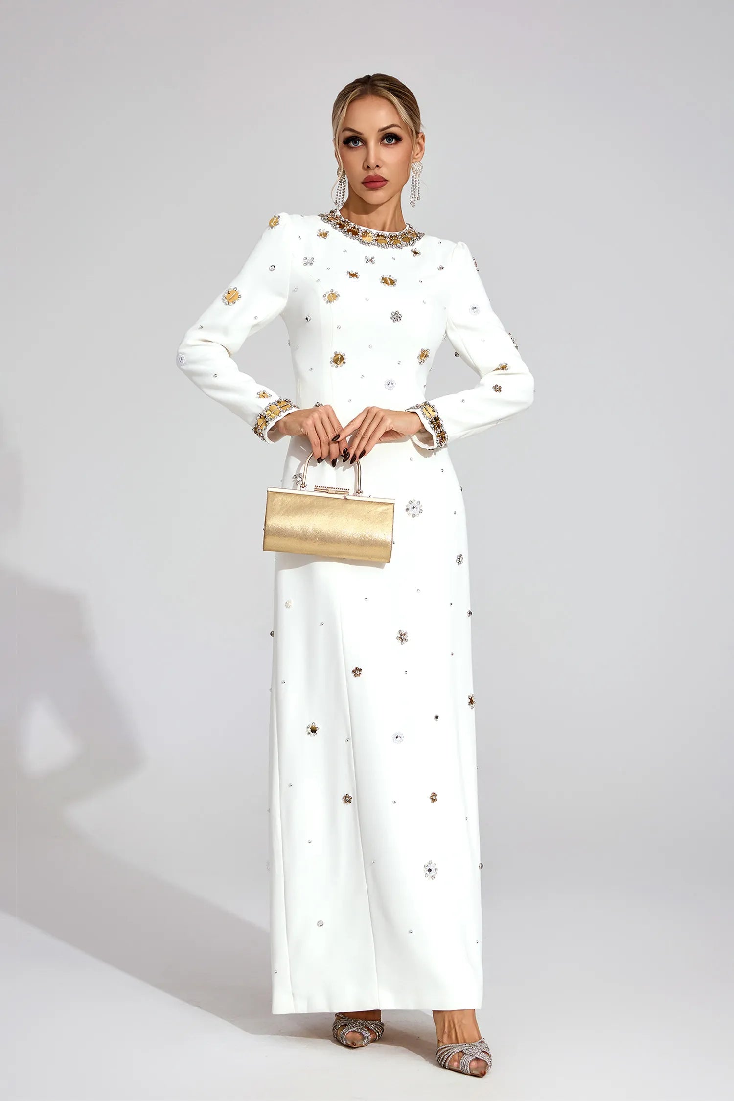 Constance White Star Maxi Dress
