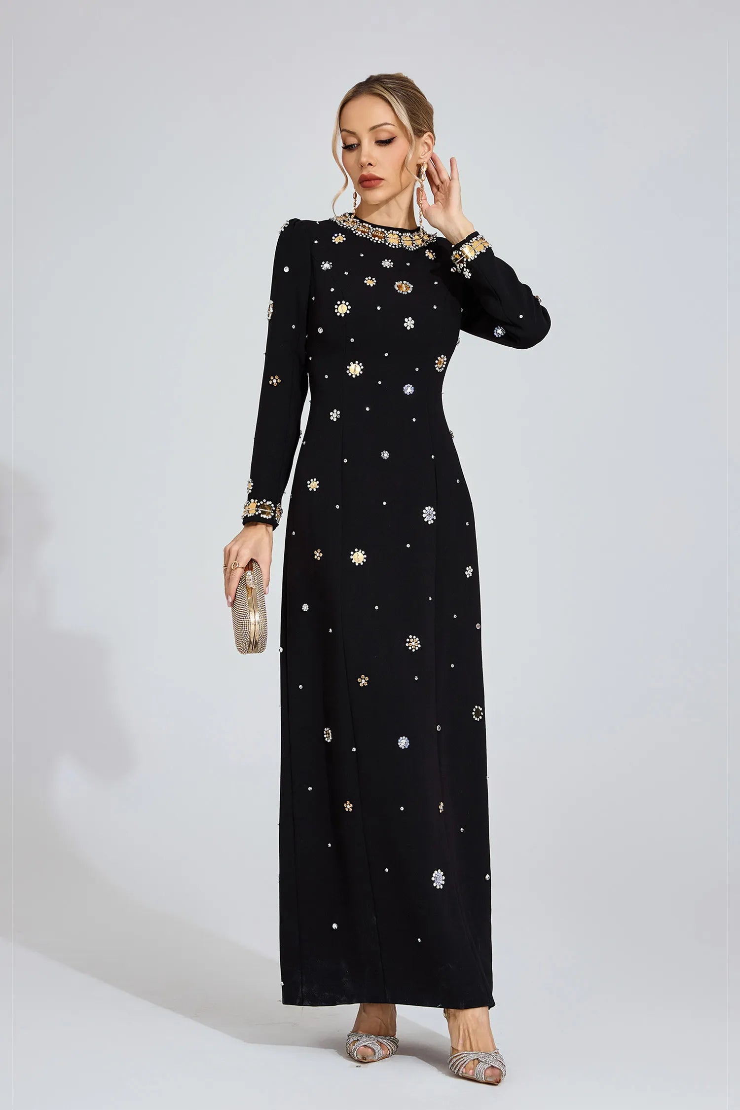 Constance Black Star Maxi Dress