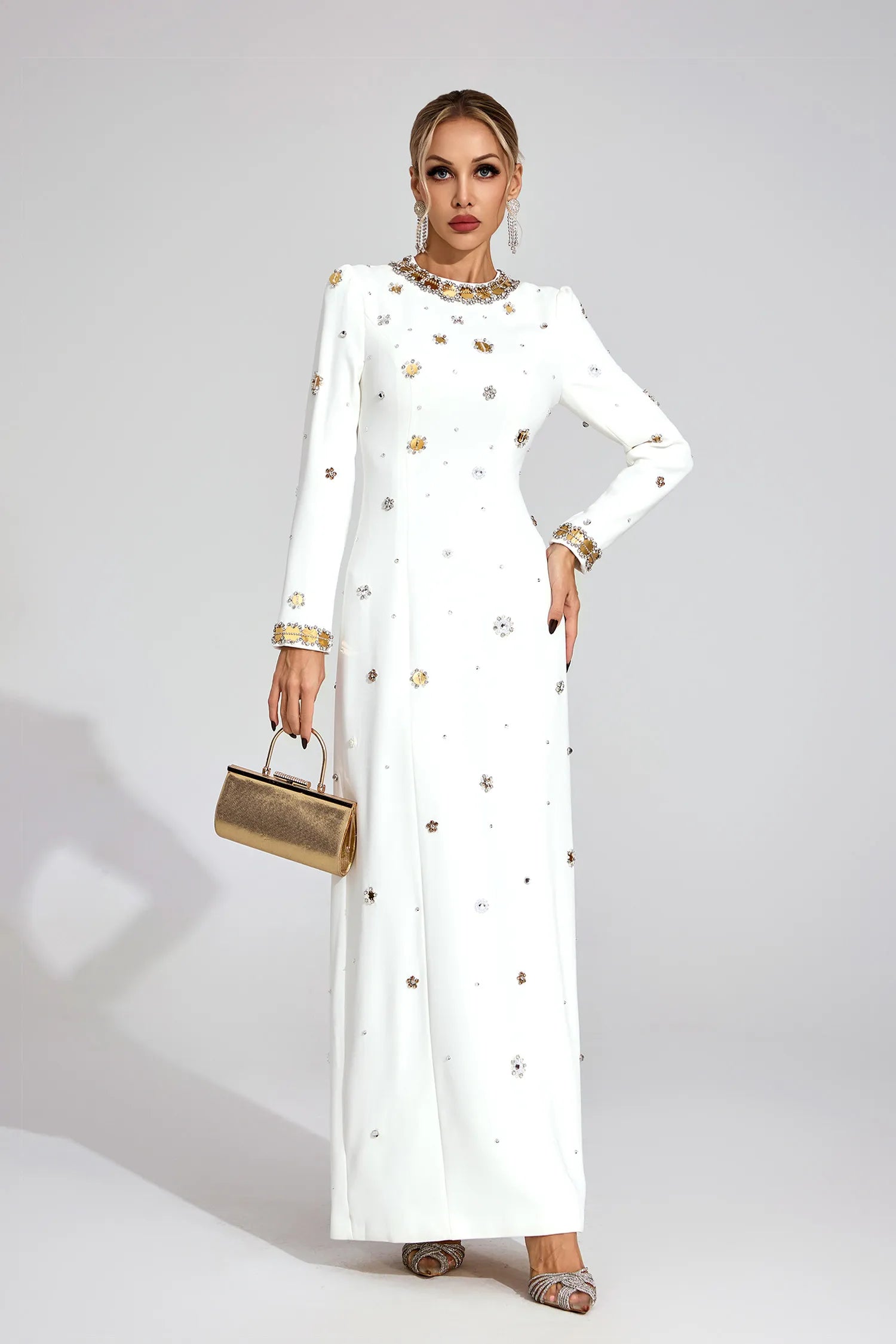 Constance White Star Maxi Dress