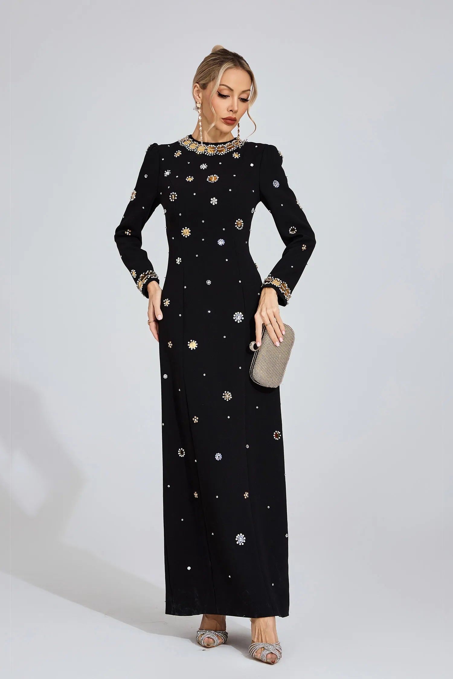 Constance Black Star Maxi Dress
