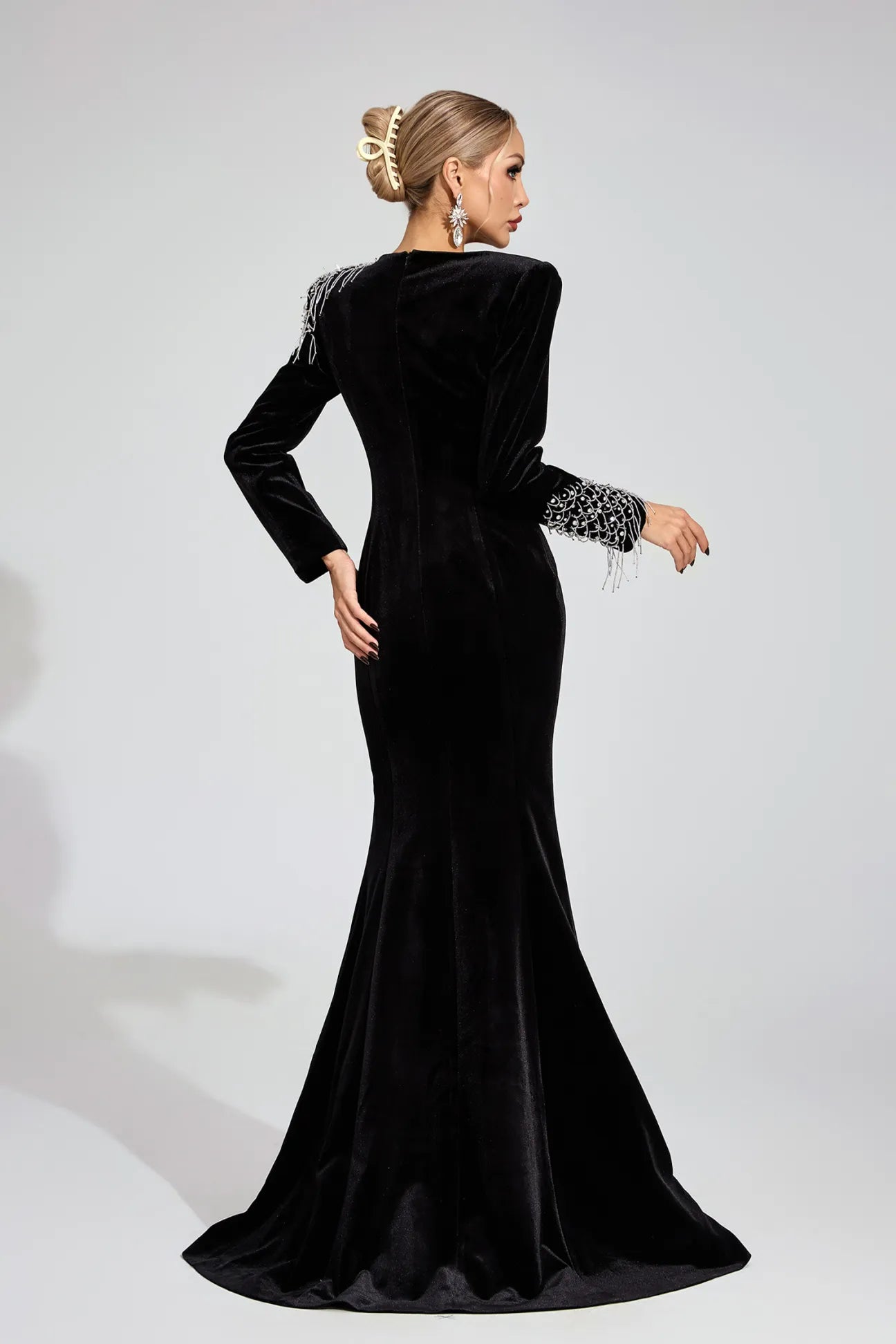 Ellington Black Beaded Maxi Dress