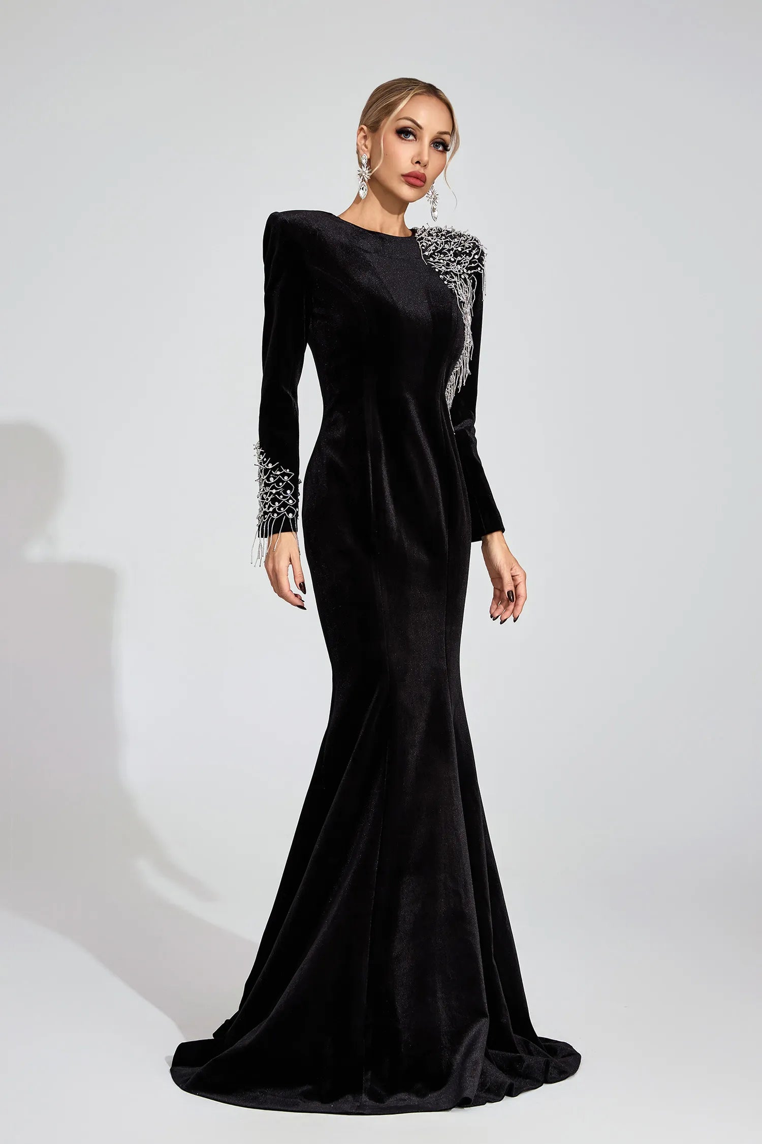 Ellington Black Beaded Maxi Dress