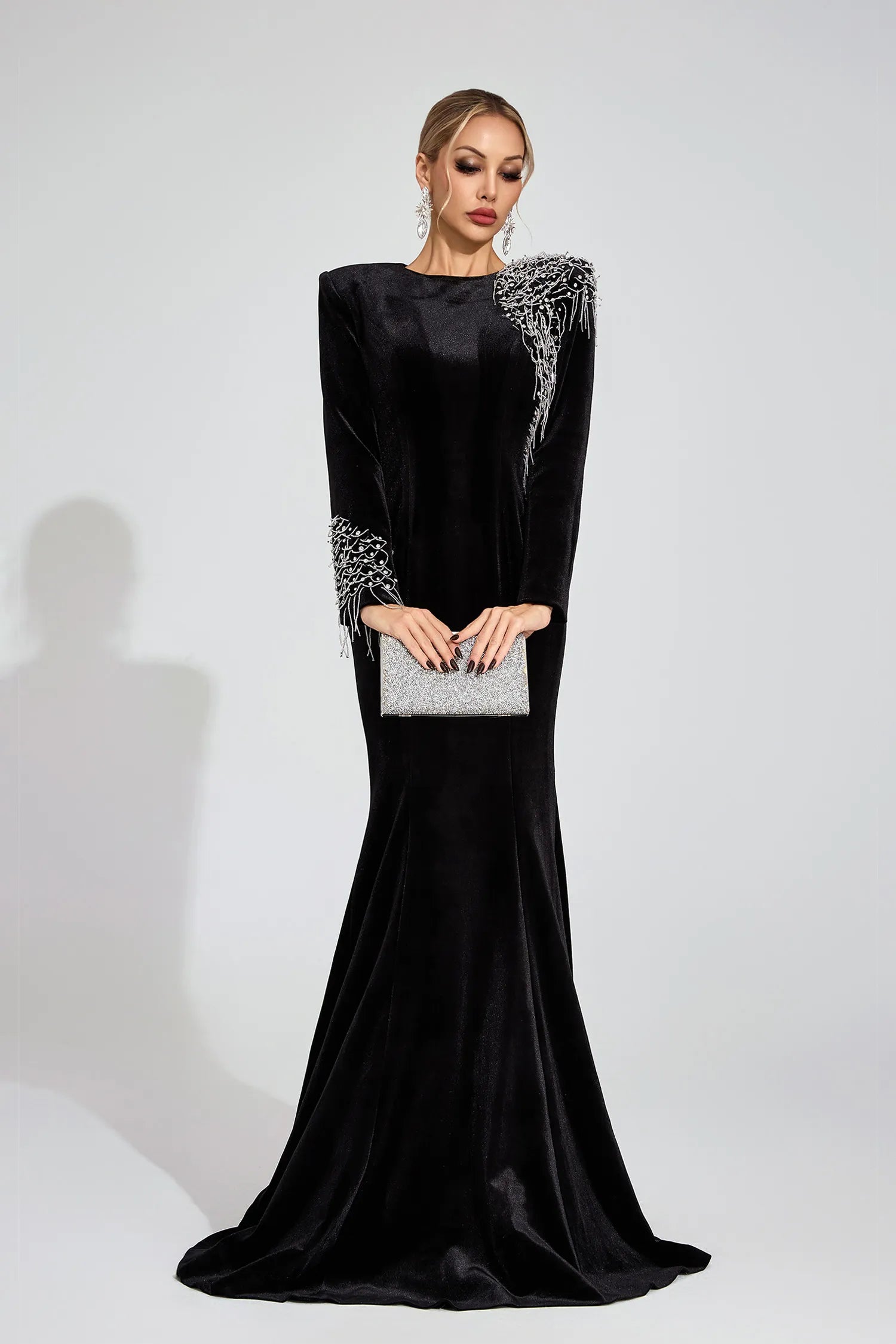 Ellington Black Beaded Maxi Dress