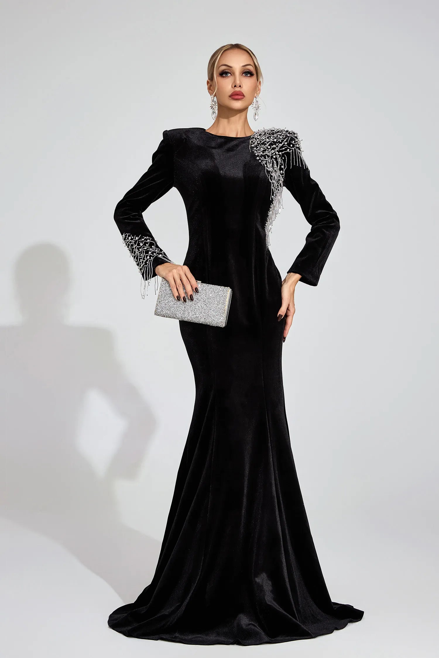 Ellington Black Beaded Maxi Dress