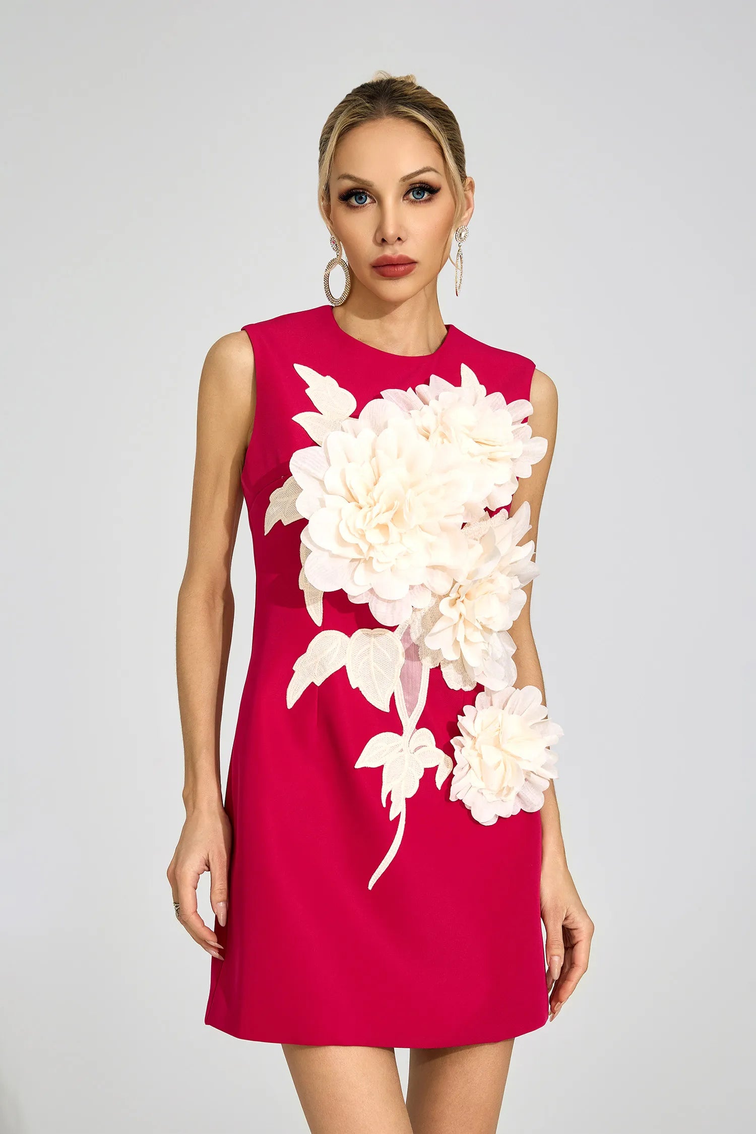 Josephine Thyra Red Floral Mini Dress
