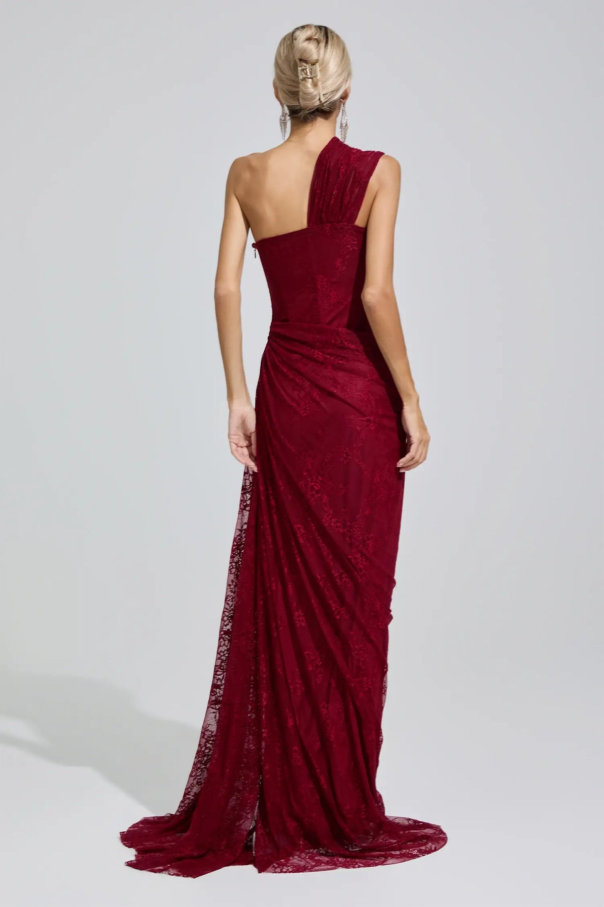 Yvaine Red One-Shoulder Maxi Dress