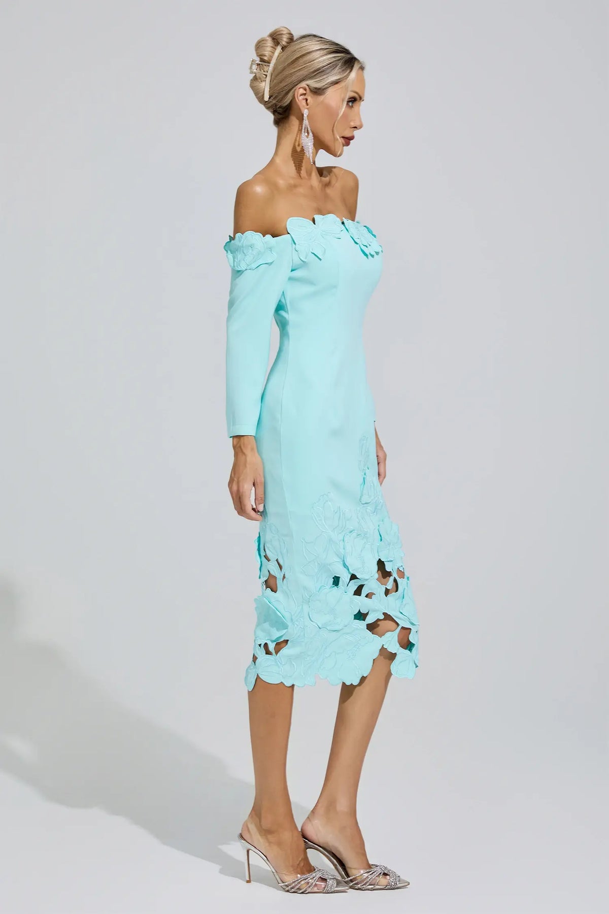 Victoria Off-Shoulder Embroidered Maxi Dress