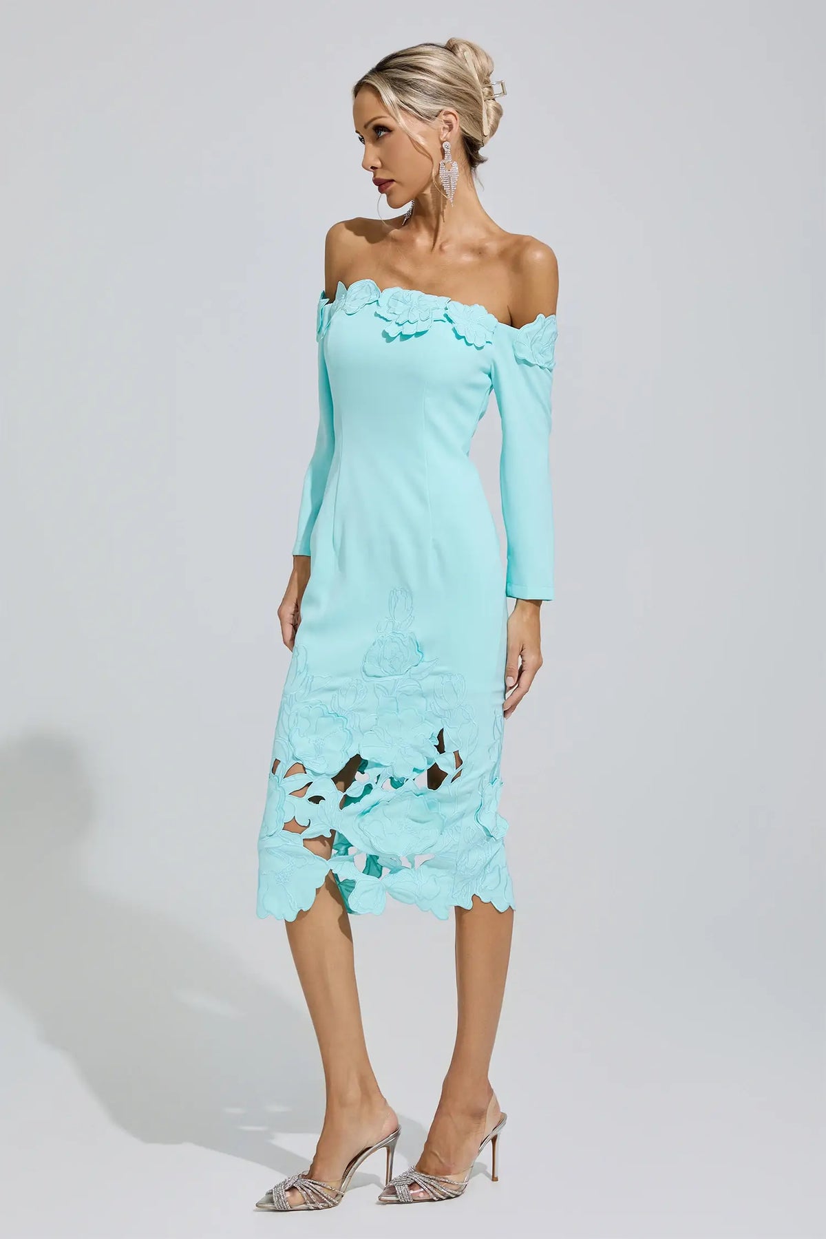 Victoria Off-Shoulder Embroidered Maxi Dress