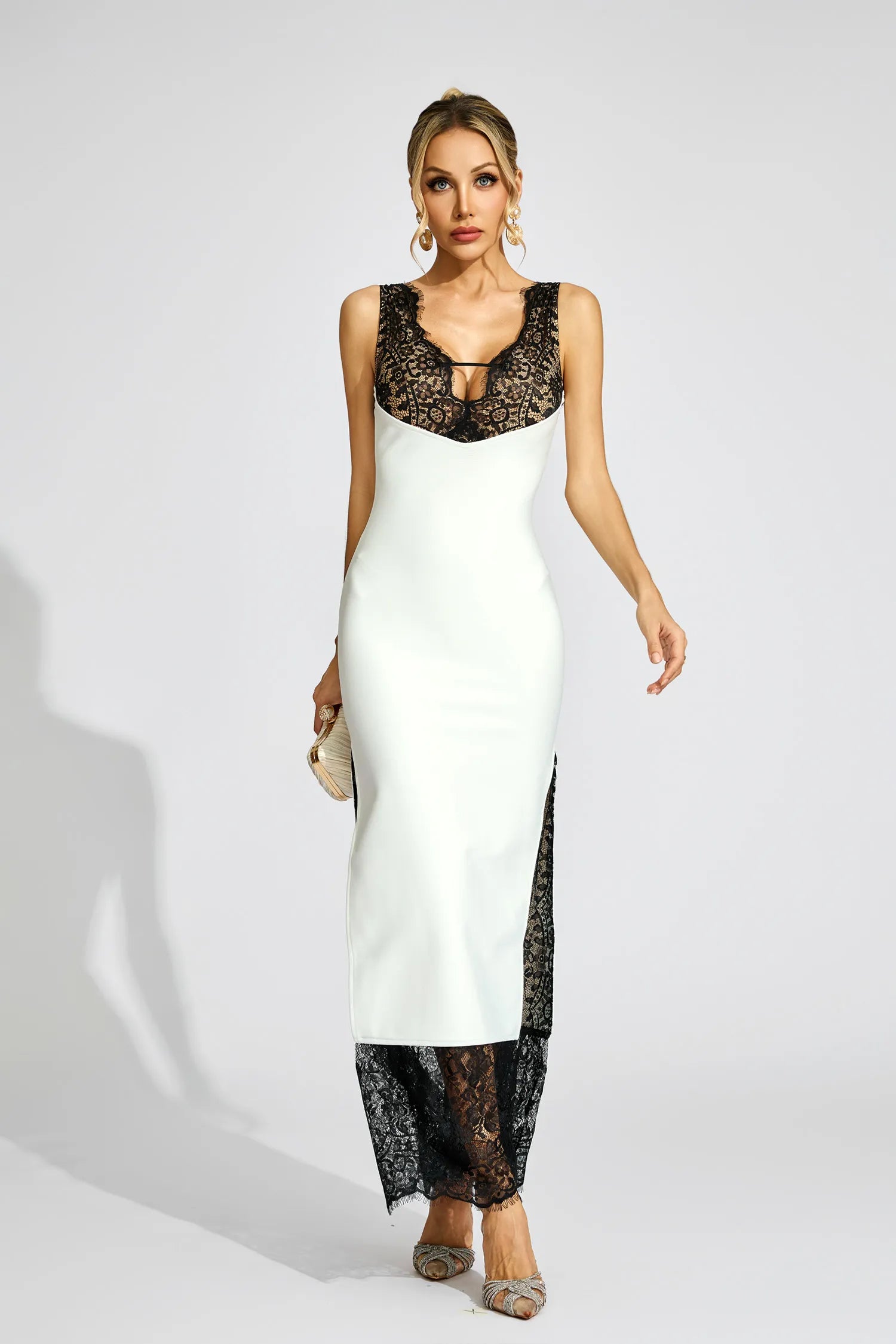 Katherine White Lace Maxi Vest Maxi Dress