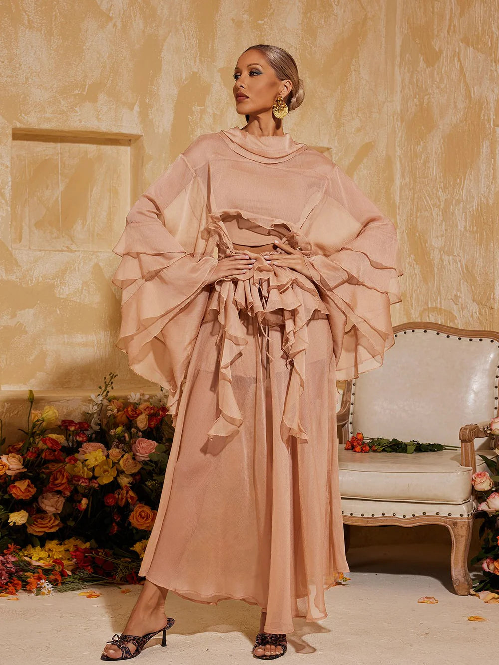 Ioana Ruffle Tiered Skirt Set