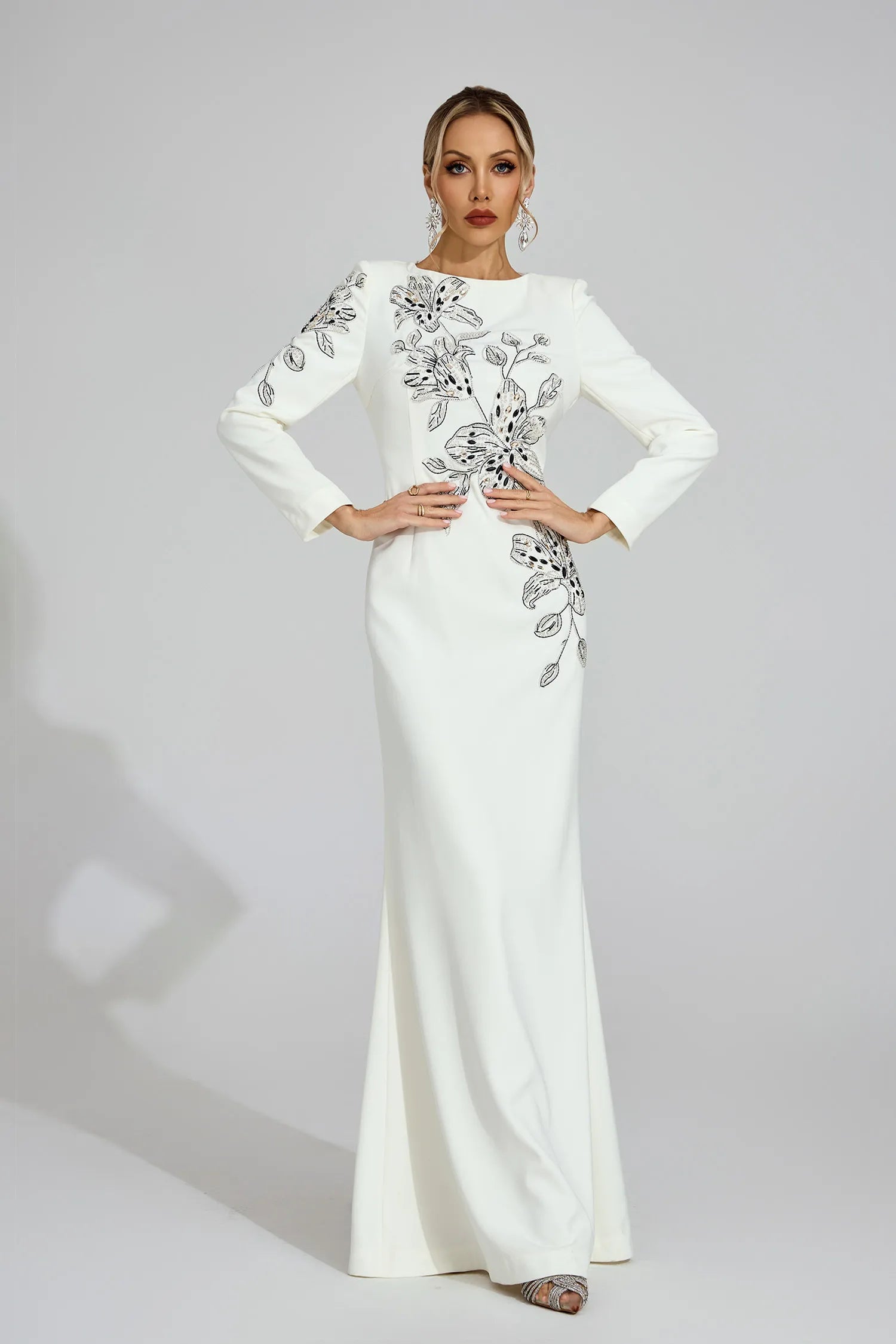 Ilay White Embroidered Maxi Dress