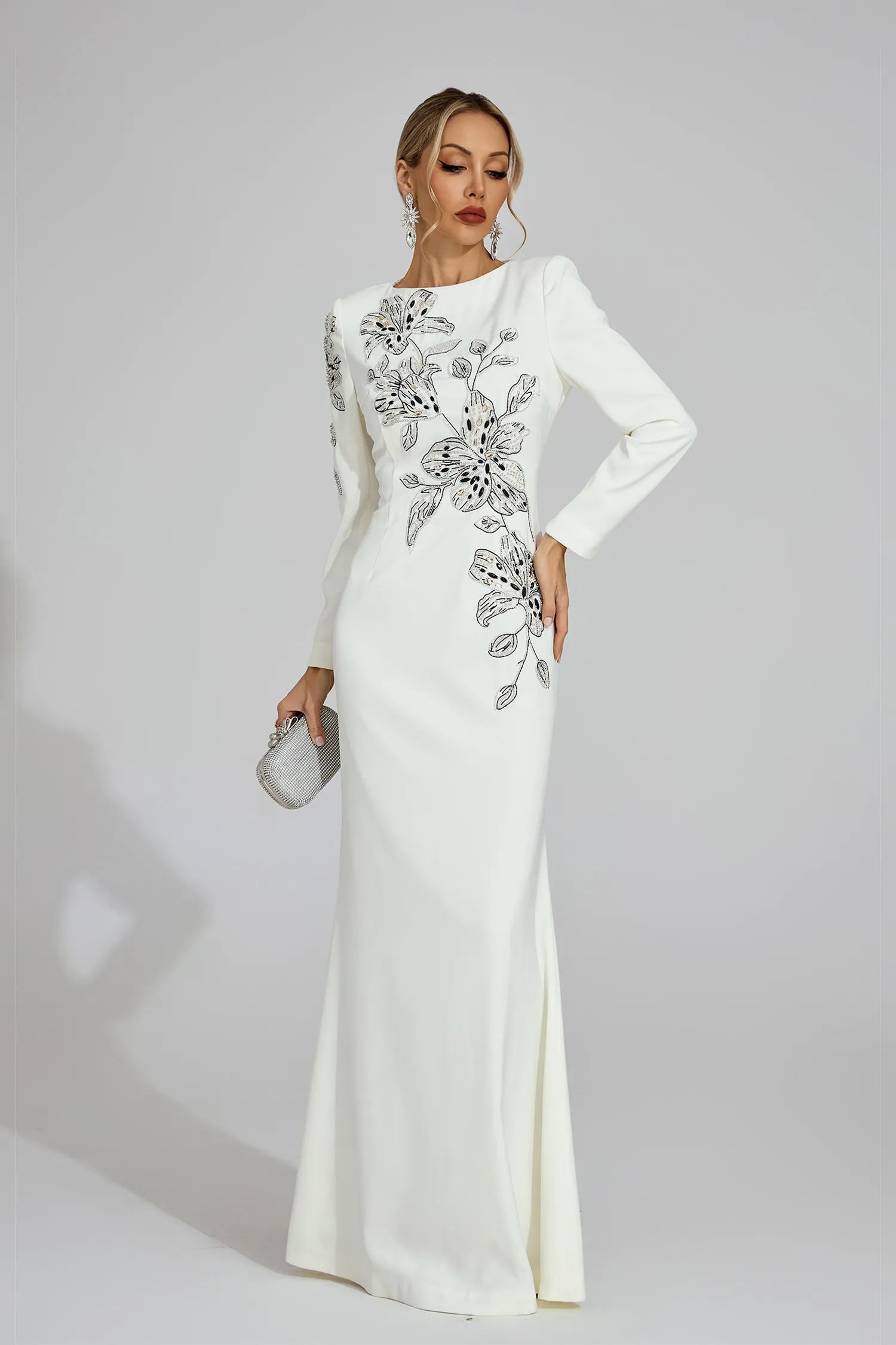 Ilay White Embroidered Maxi Dress