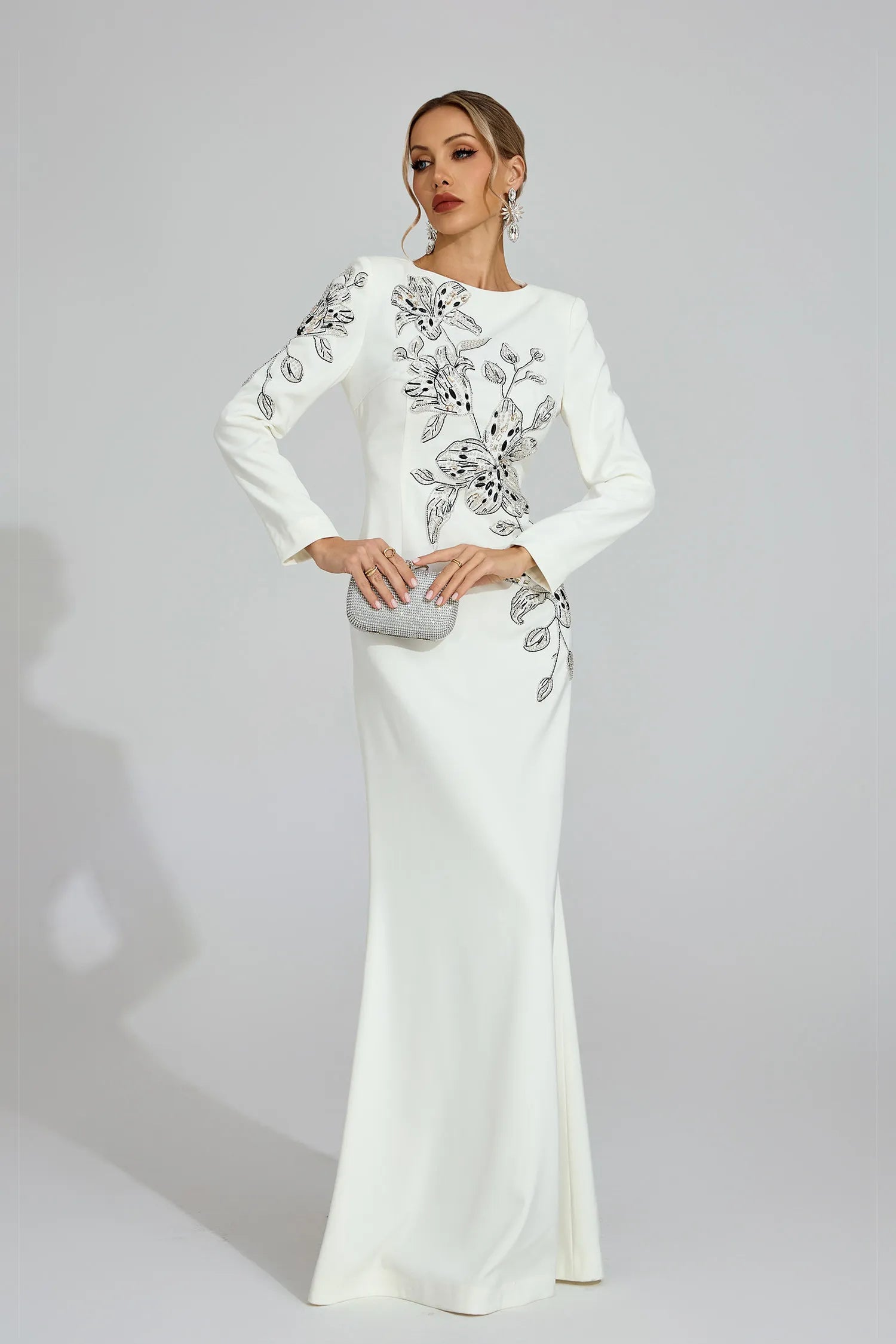 Ilay White Embroidered Maxi Dress