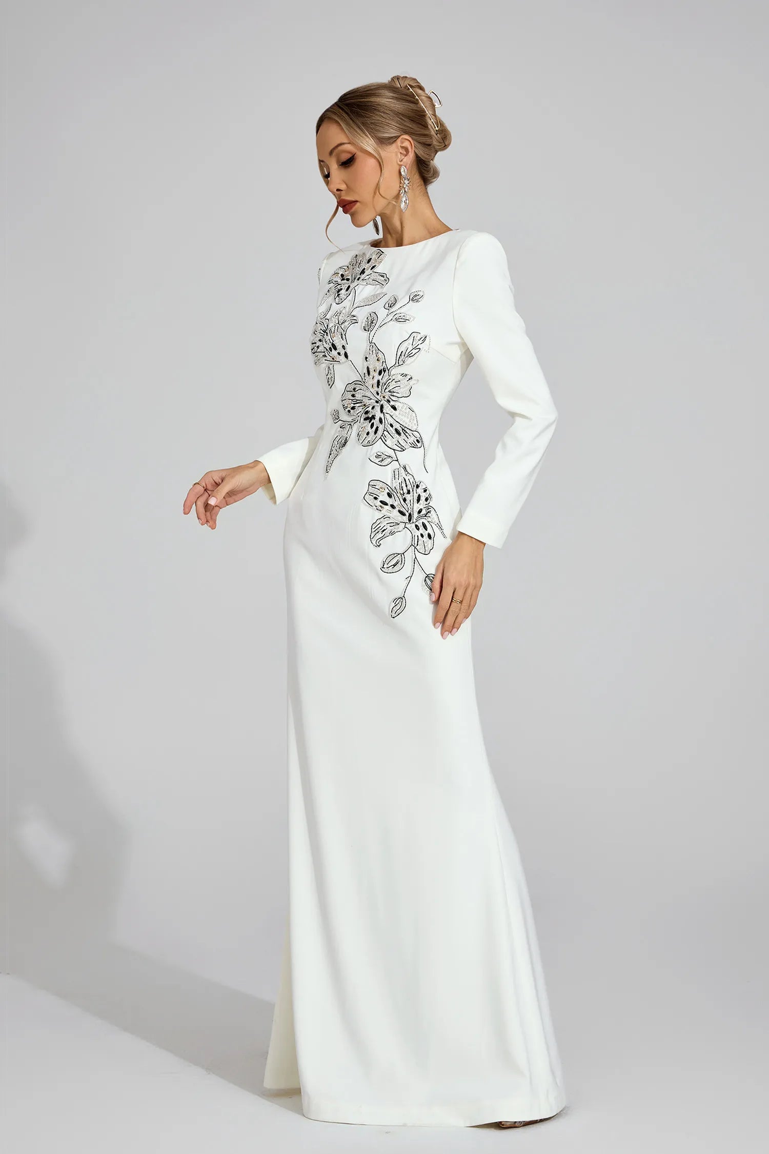 Ilay White Embroidered Maxi Dress
