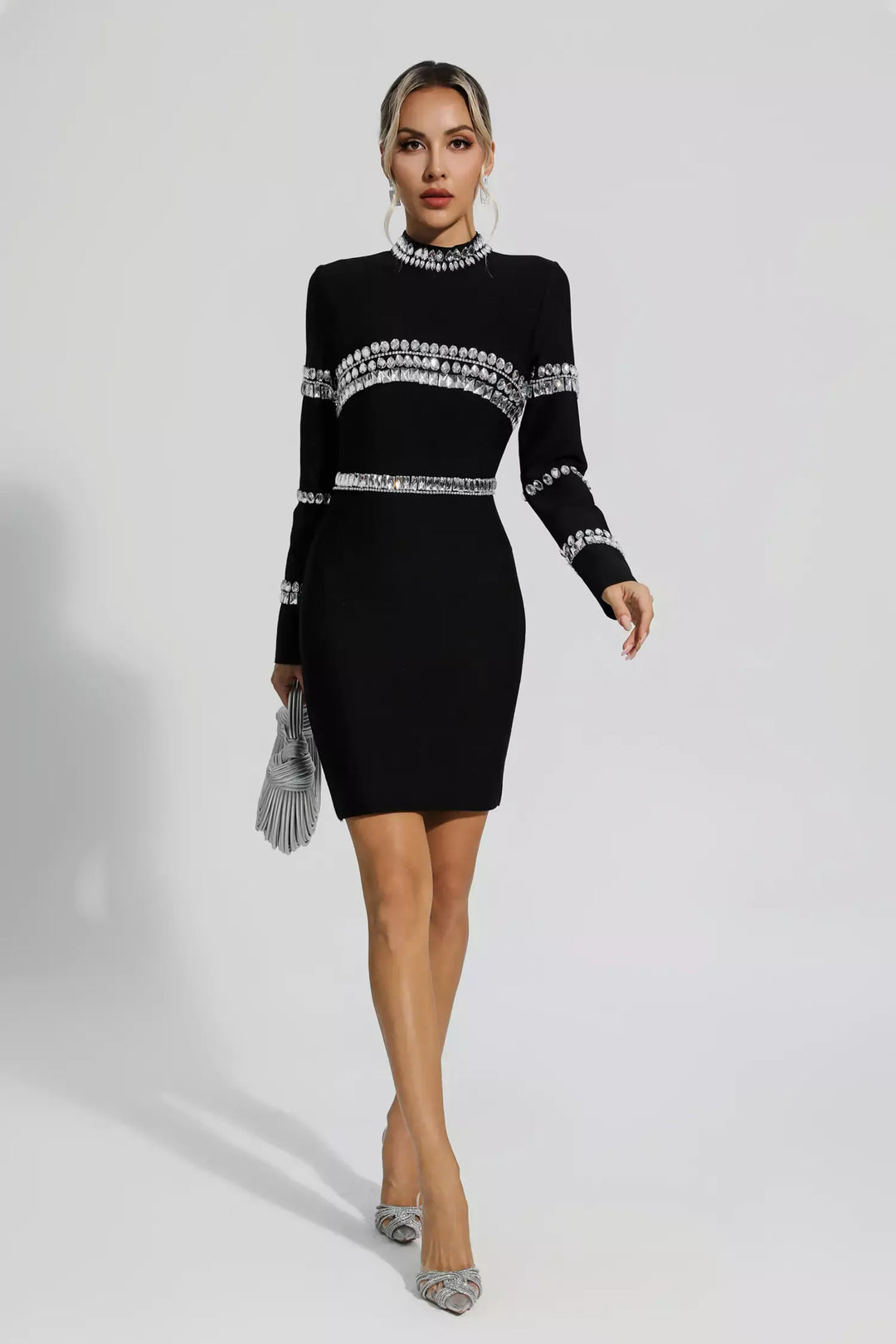 Diamond long sleeve dress best sale