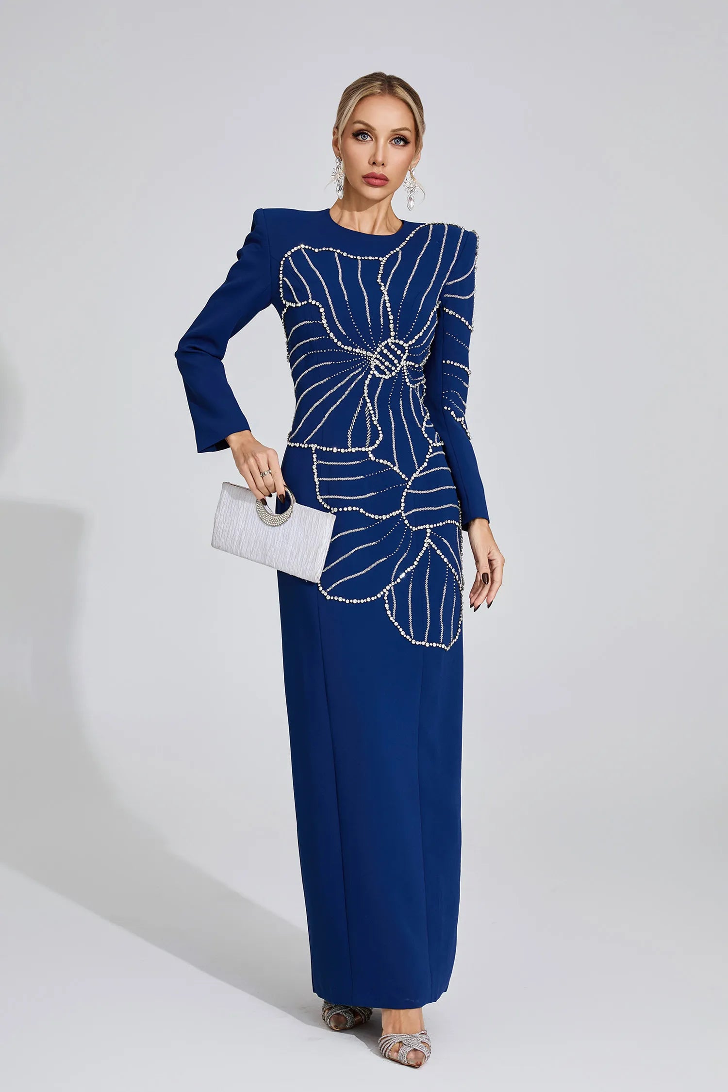 Jenny Dark Blue Diamond Maxi Dress