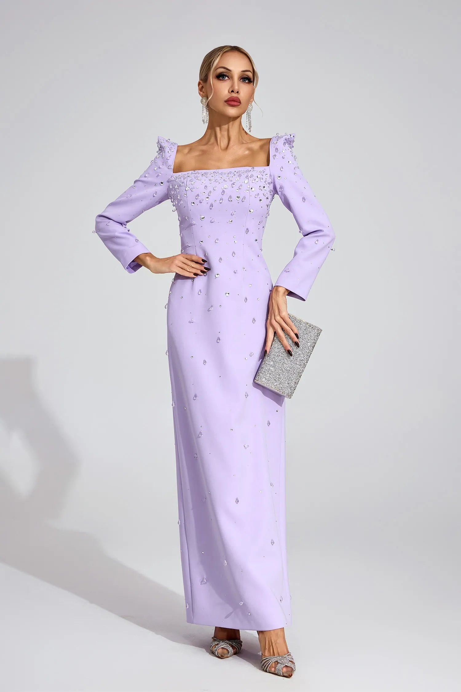 Soliel Purple Diamond Maxi Dress