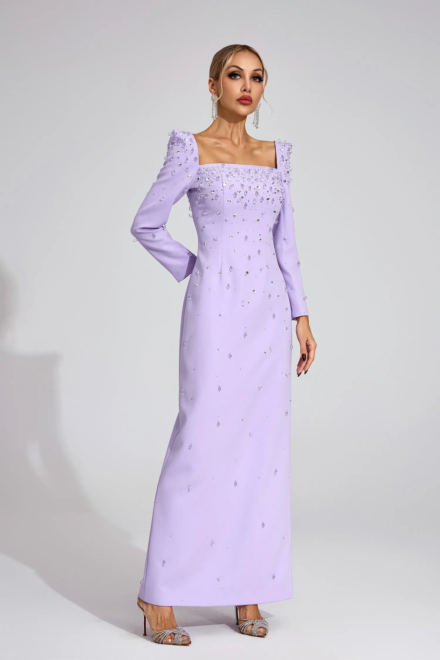 Soliel Purple Diamond Maxi Dress