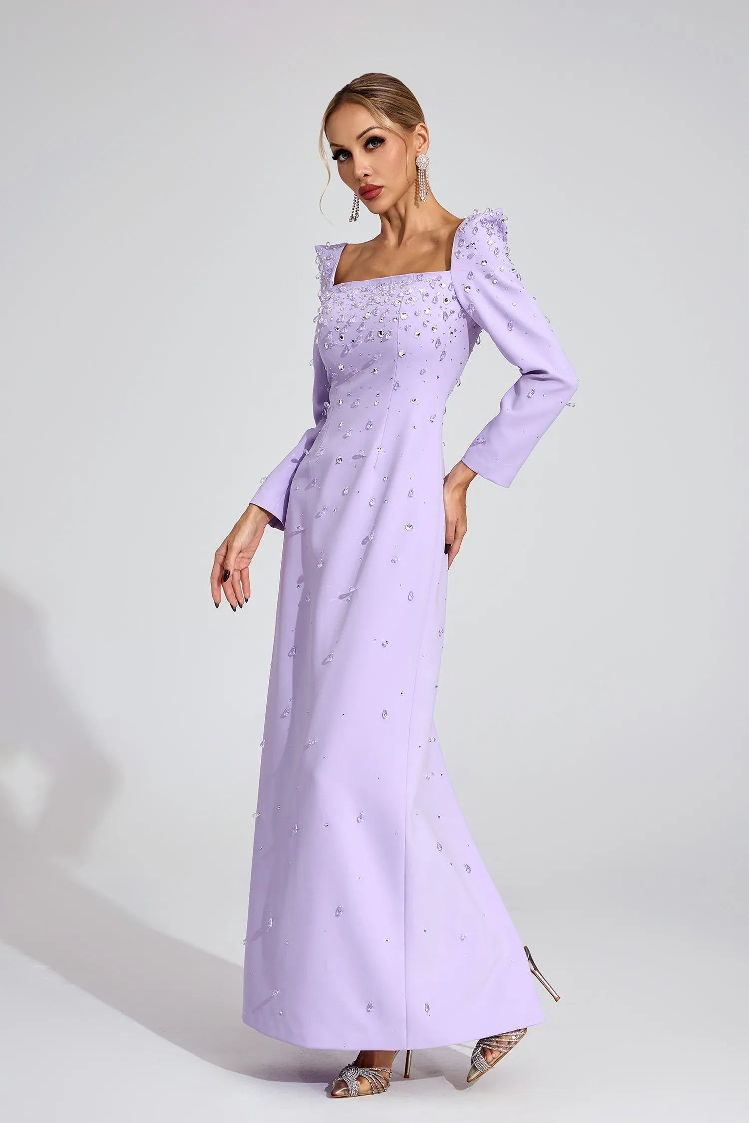 Soliel Purple Diamond Maxi Dress