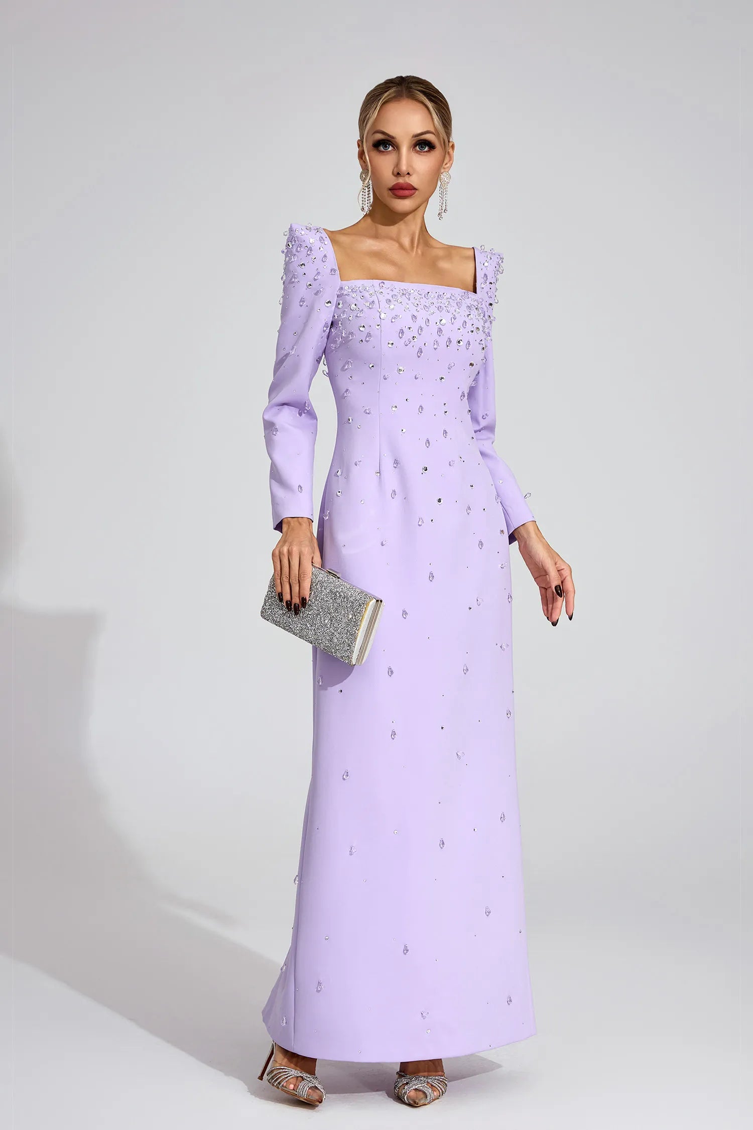 Soliel Purple Diamond Maxi Dress