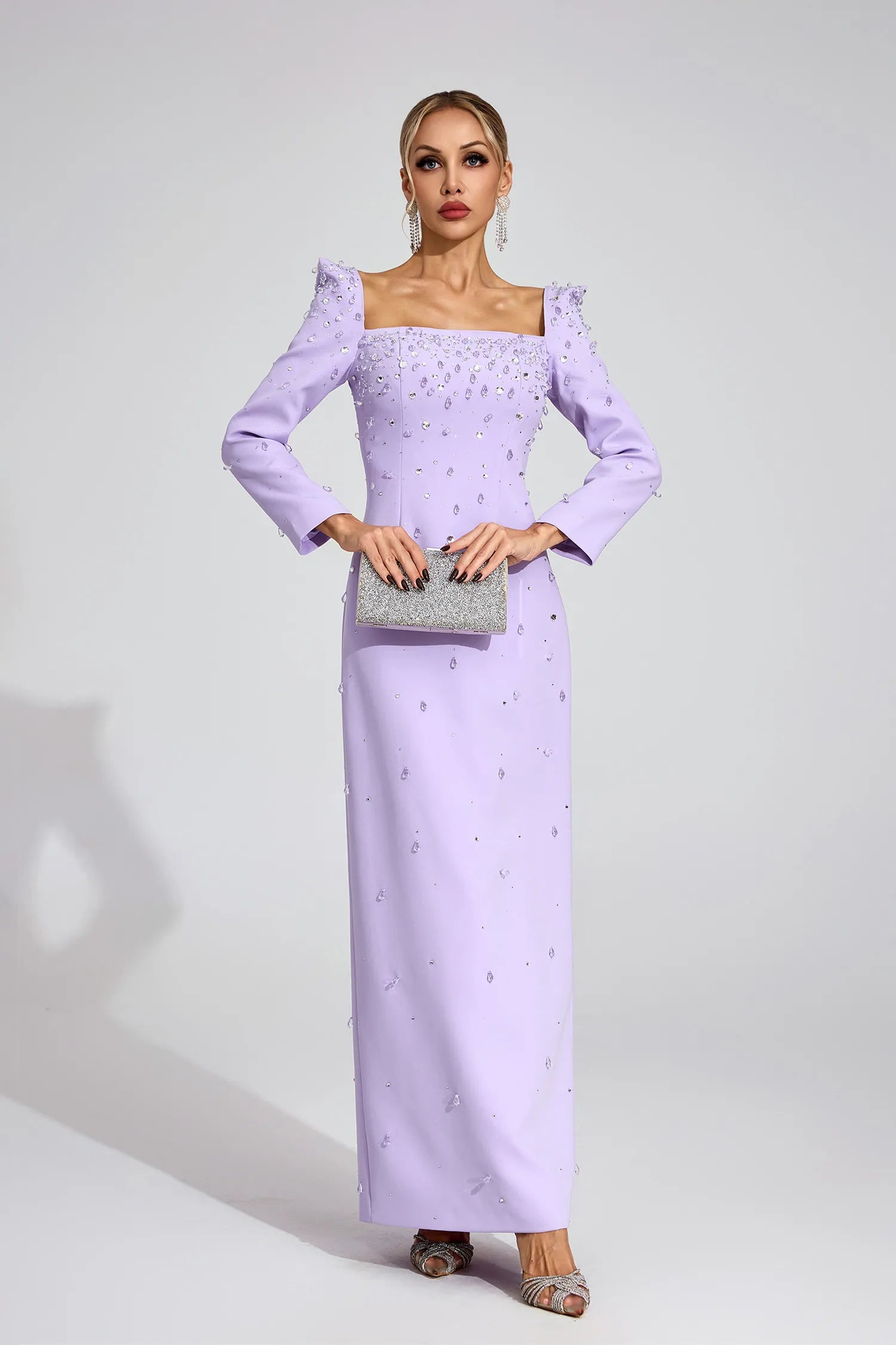 Soliel Purple Diamond Maxi Dress