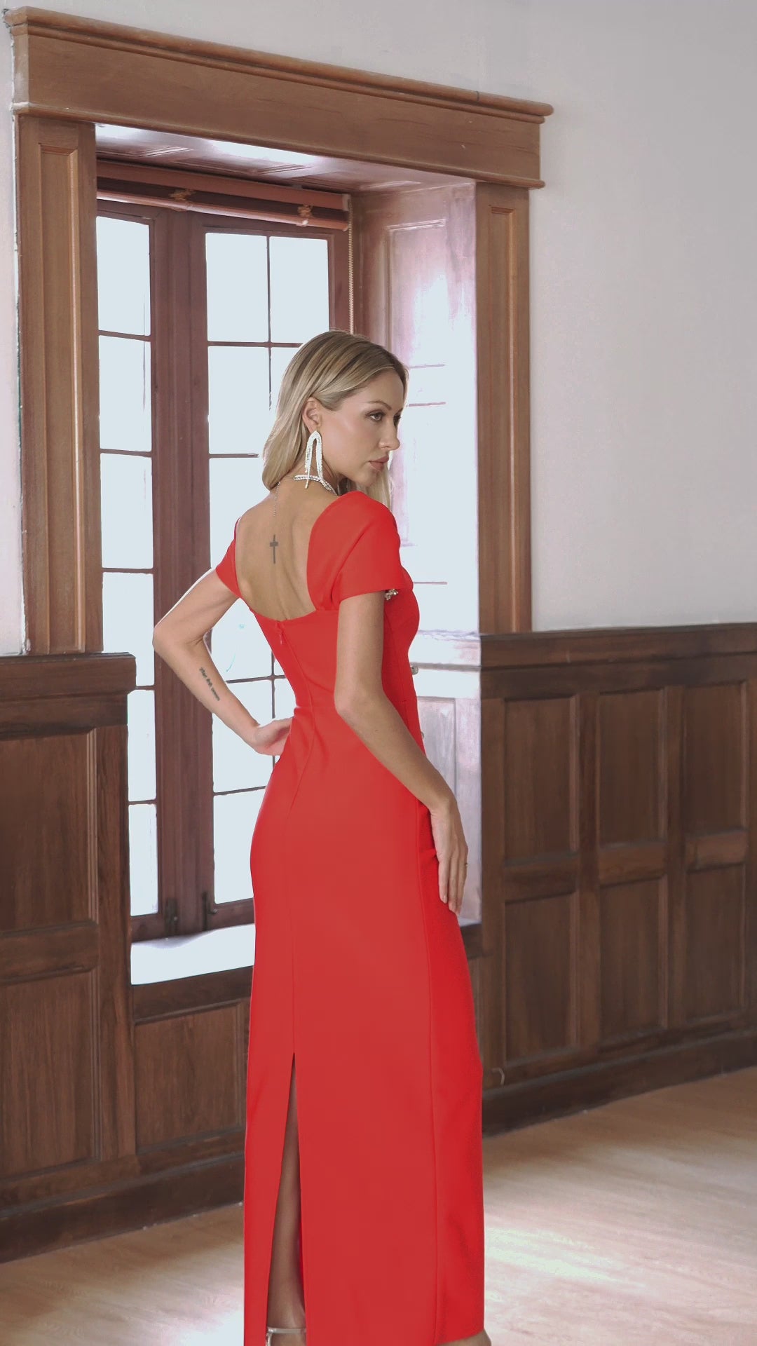 Lousia Red Diamond Maxi Dress